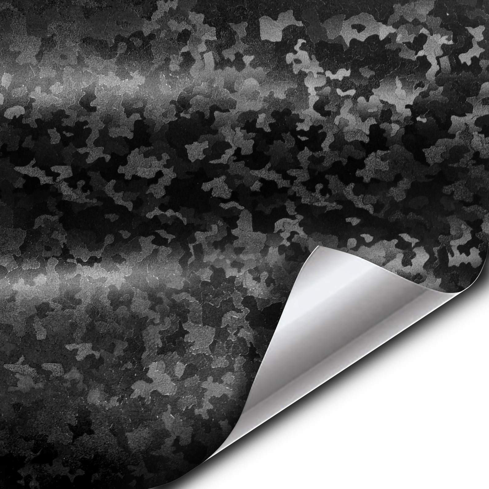 Vvivid+ Black Stealth Small Patternless Camouflage Vinyl Wrap Roll (25Ft X 5Ft)