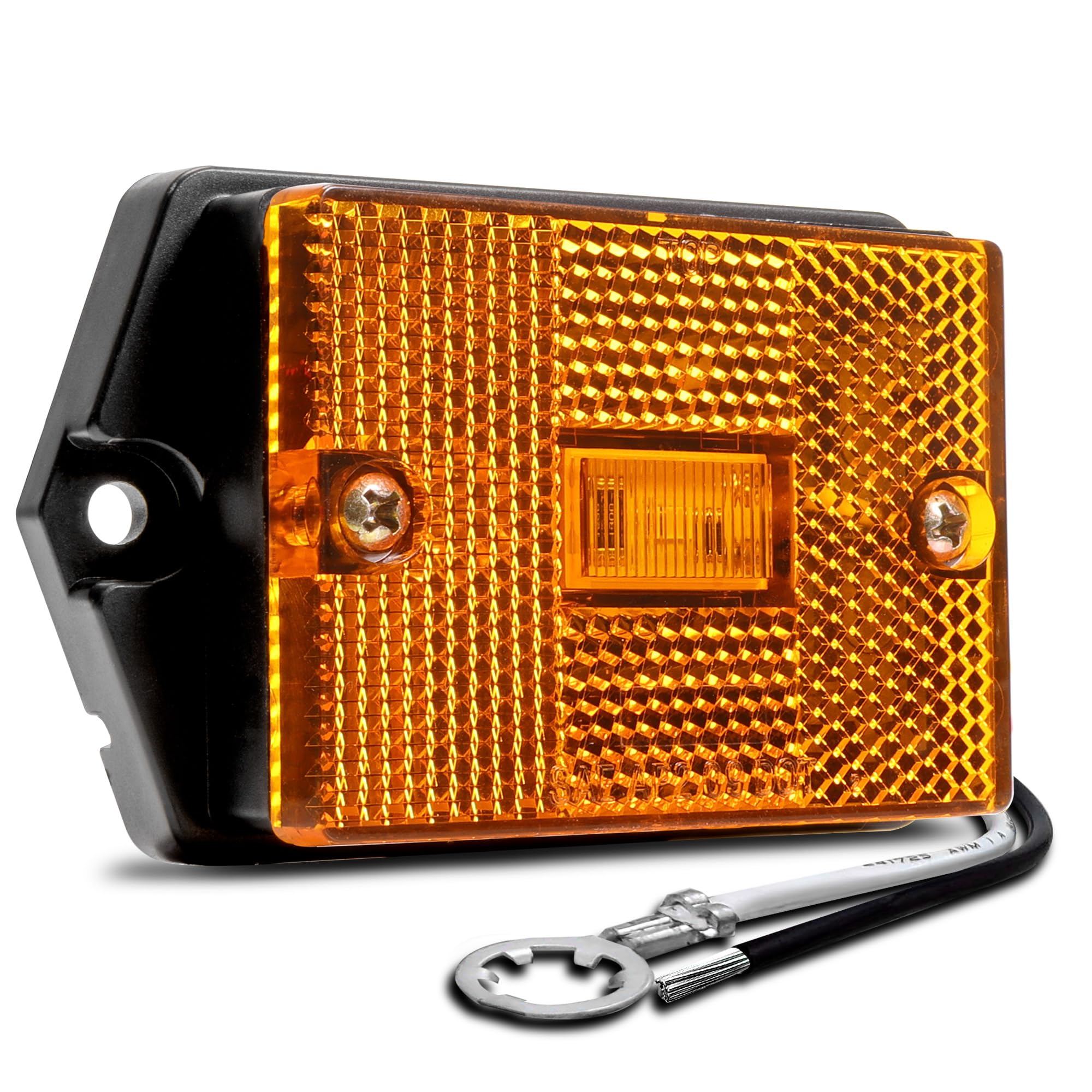 True Mods 2X3 3X2 Inch Amber Led Surface Mount Side Marker Light [Dot Fmvss-108] [Sae Ap2] [Ip67 Waterproof] [Integrated Reflect