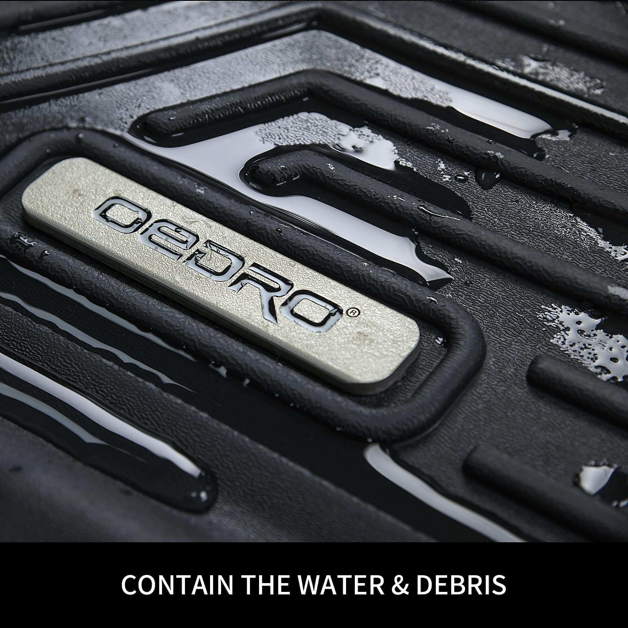 Oedro Floor Mats 2 Row Liner Set Compatible With 2022-2025 Nissan Frontier Crew Cab W/ 2Nd Row Under-Seat Storage, Black Tpe All