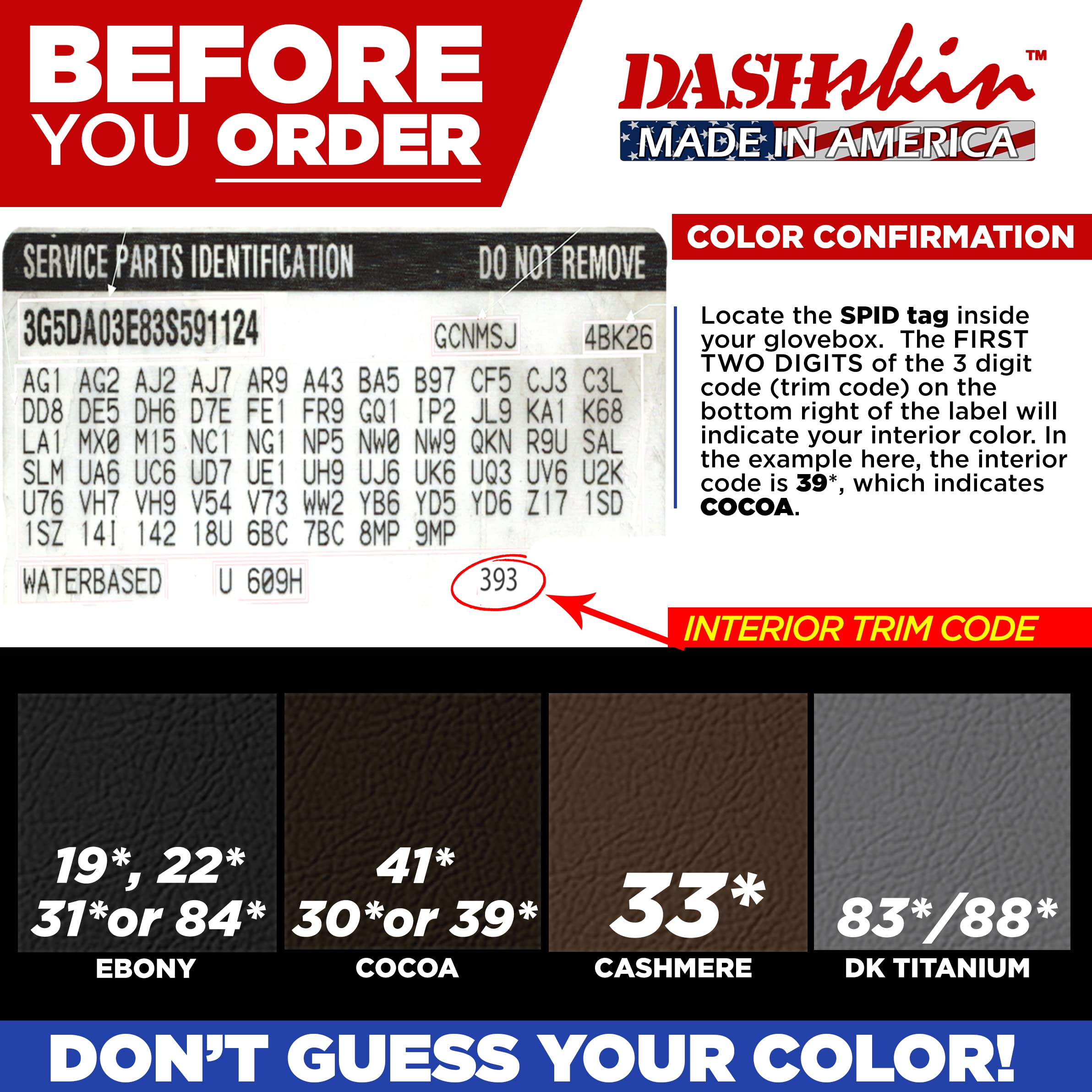 DashSkin Dash Cover Cap for 07-14 Tahoe/Yukon/Avalanche, Cashmere, w/Centre Speaker, Model 0714GMS-Cashmere, Easy Cracked Dash Fix