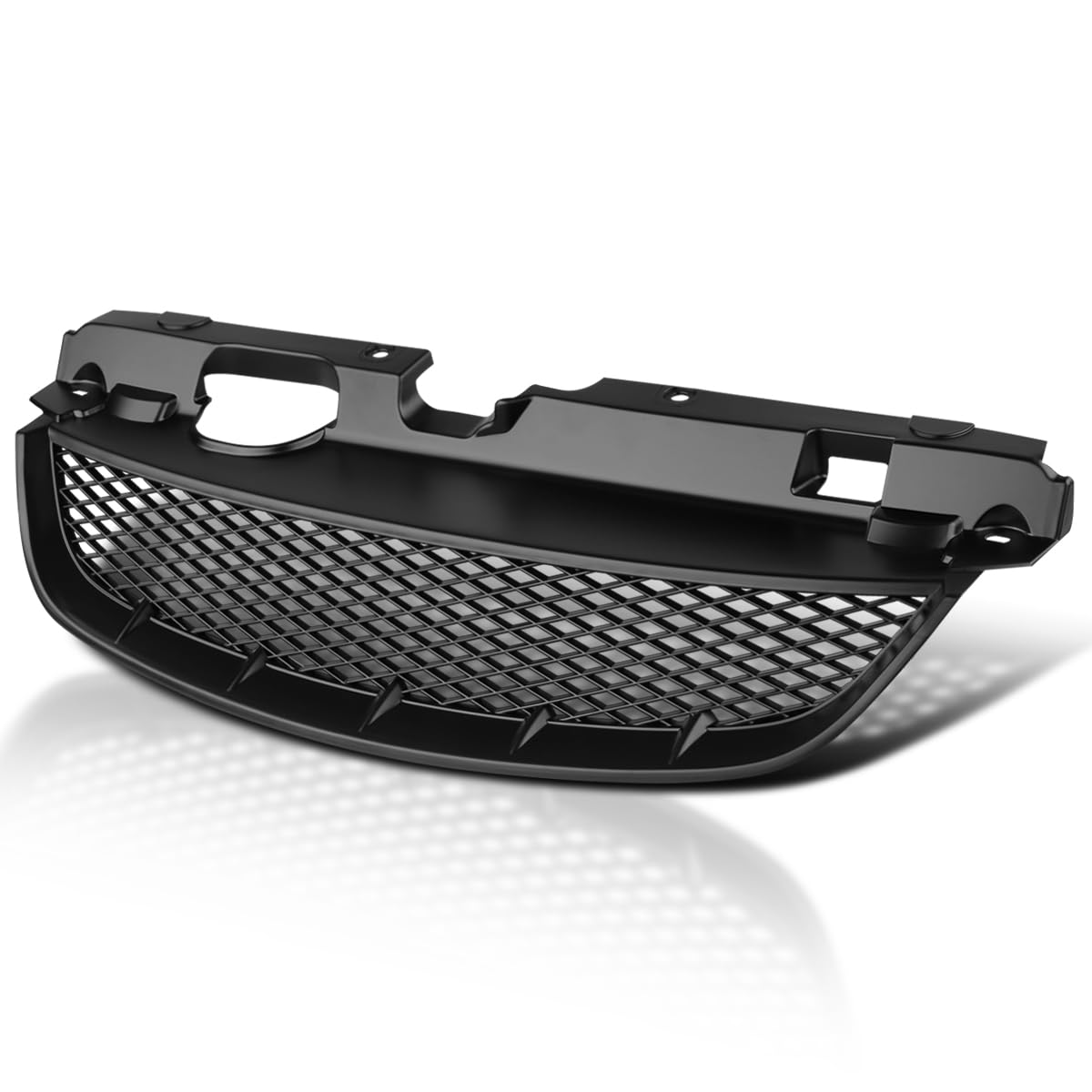 Spec-D Tuning Matte Black Mesh Bumper Hood Grille Grill Compatible With 2004-2005 Honda Civic 2/4 Dr Coupe Sedan