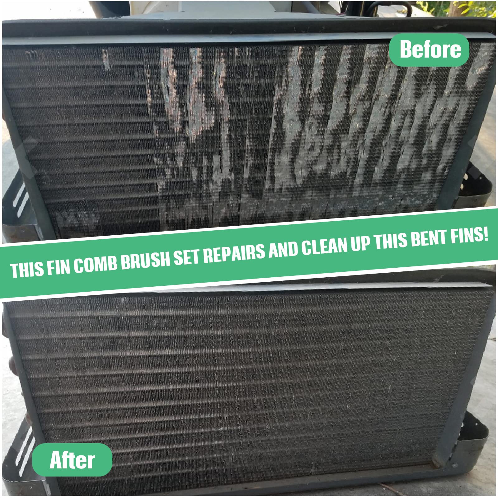 Chengu 5 Pieces Air Conditioner Fin Cleaner Set 3 Different Fin Comb Condenser Fin Straightener And 2 Different Brush Condenser