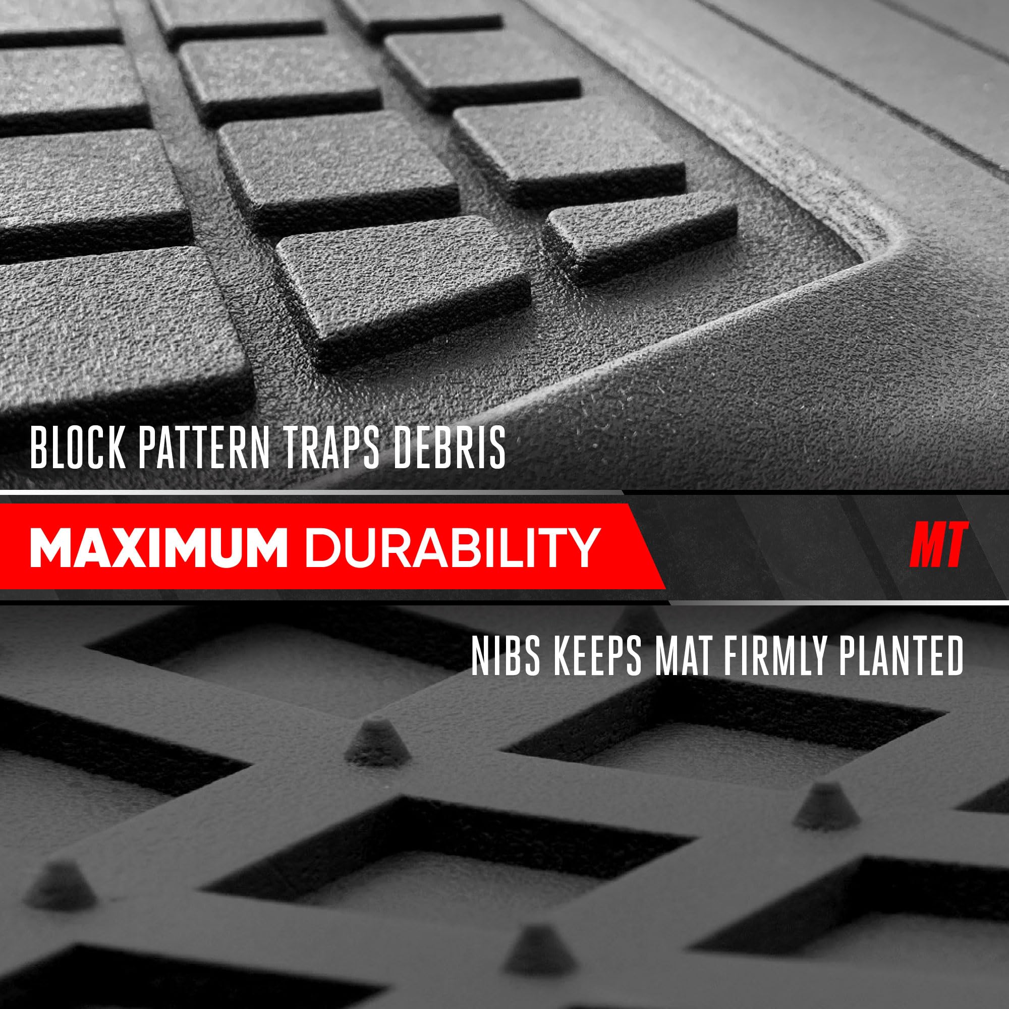 Motor Trend Premium Flextough All-Protection Cargo Mat Liner - W/Traction Grips & Fresh Design, Heavy Duty Trimmable Trunk Liner