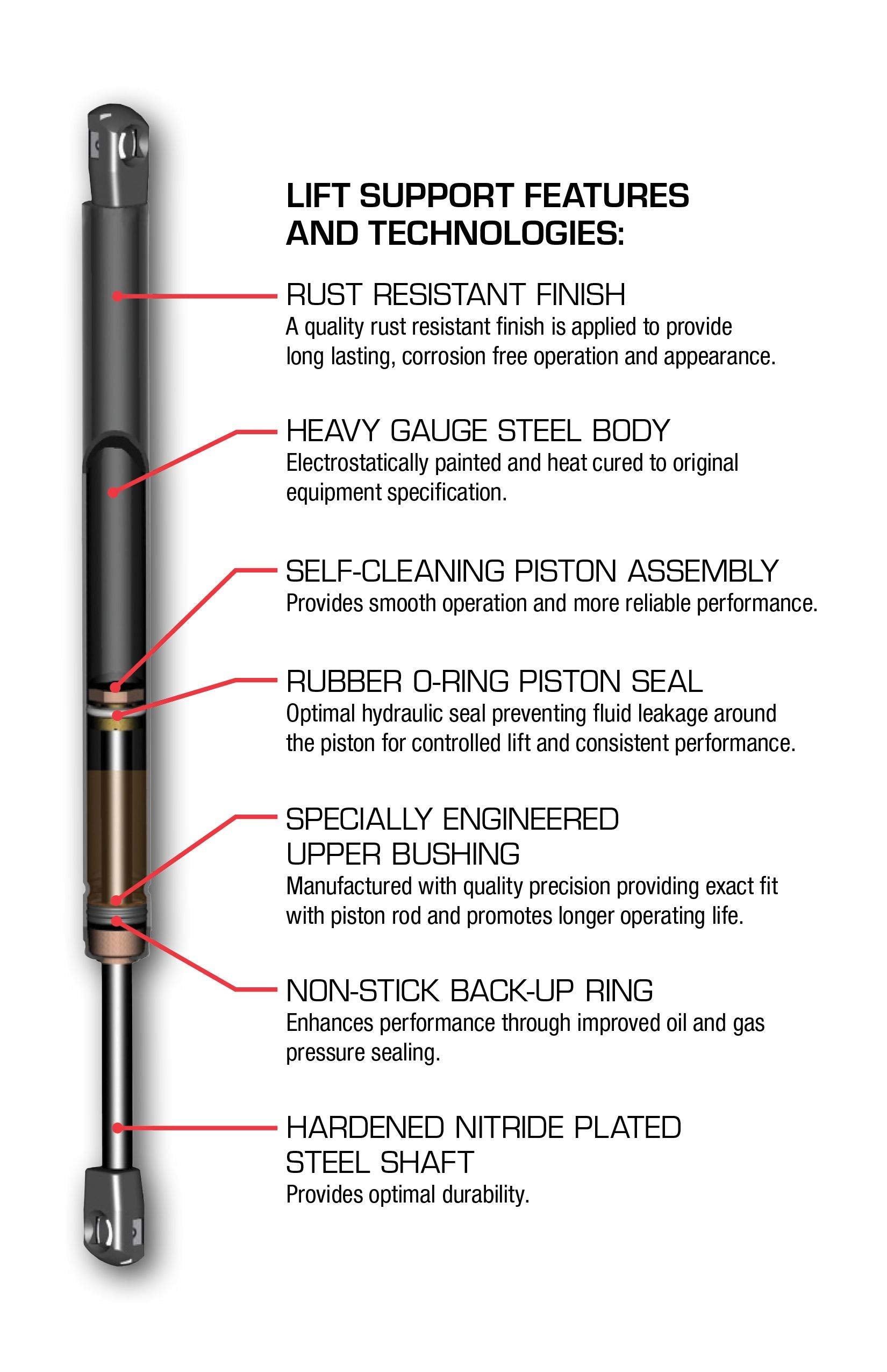 Strongarm 6304 Hood Lift Support, Pack Of 1, Black