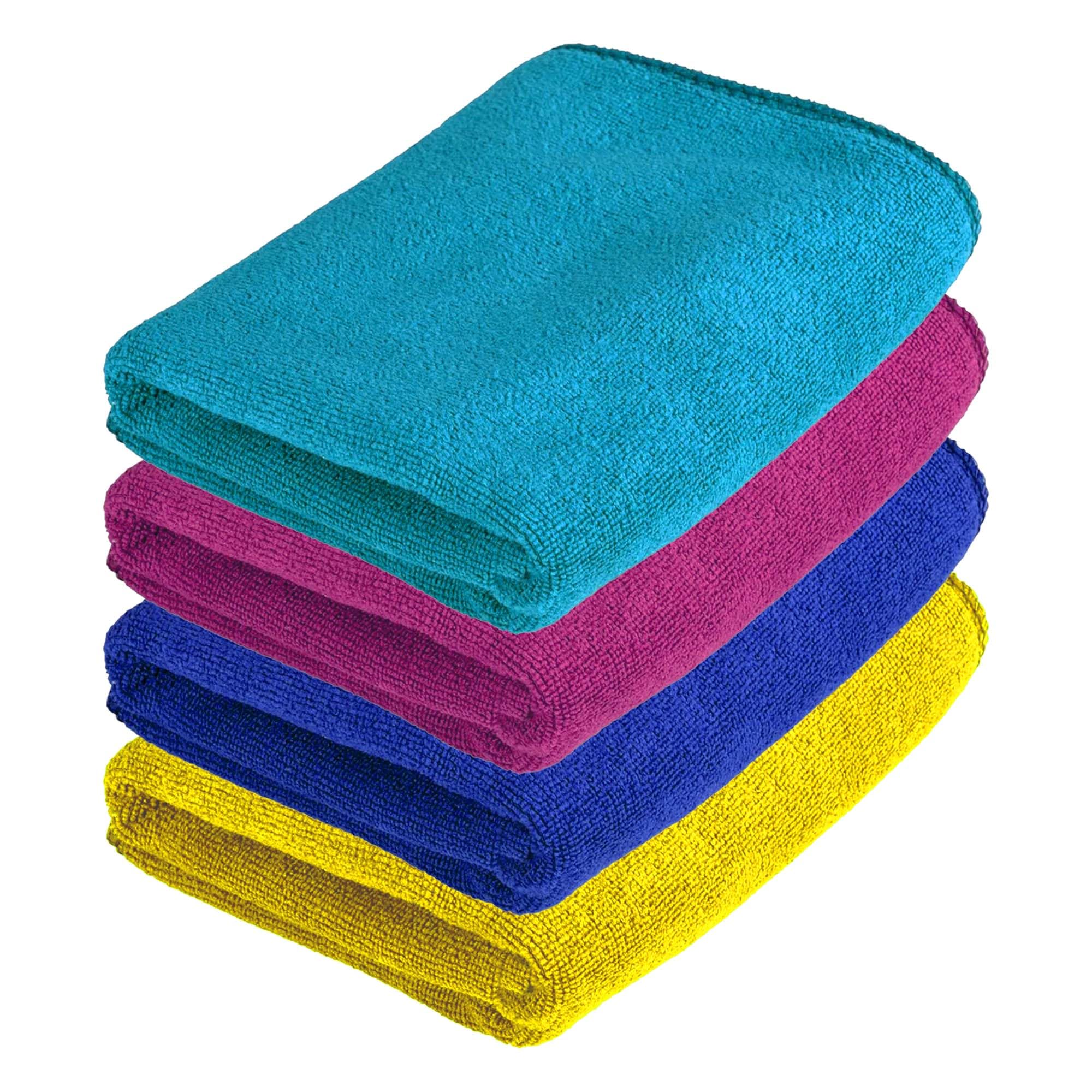Autofy 250GSM  40cm x 40cm  [Pack of 4]  Microfiber Cloth Double Sided Microfiber Cloth for Car Lint Free Super Soft Plush Ca