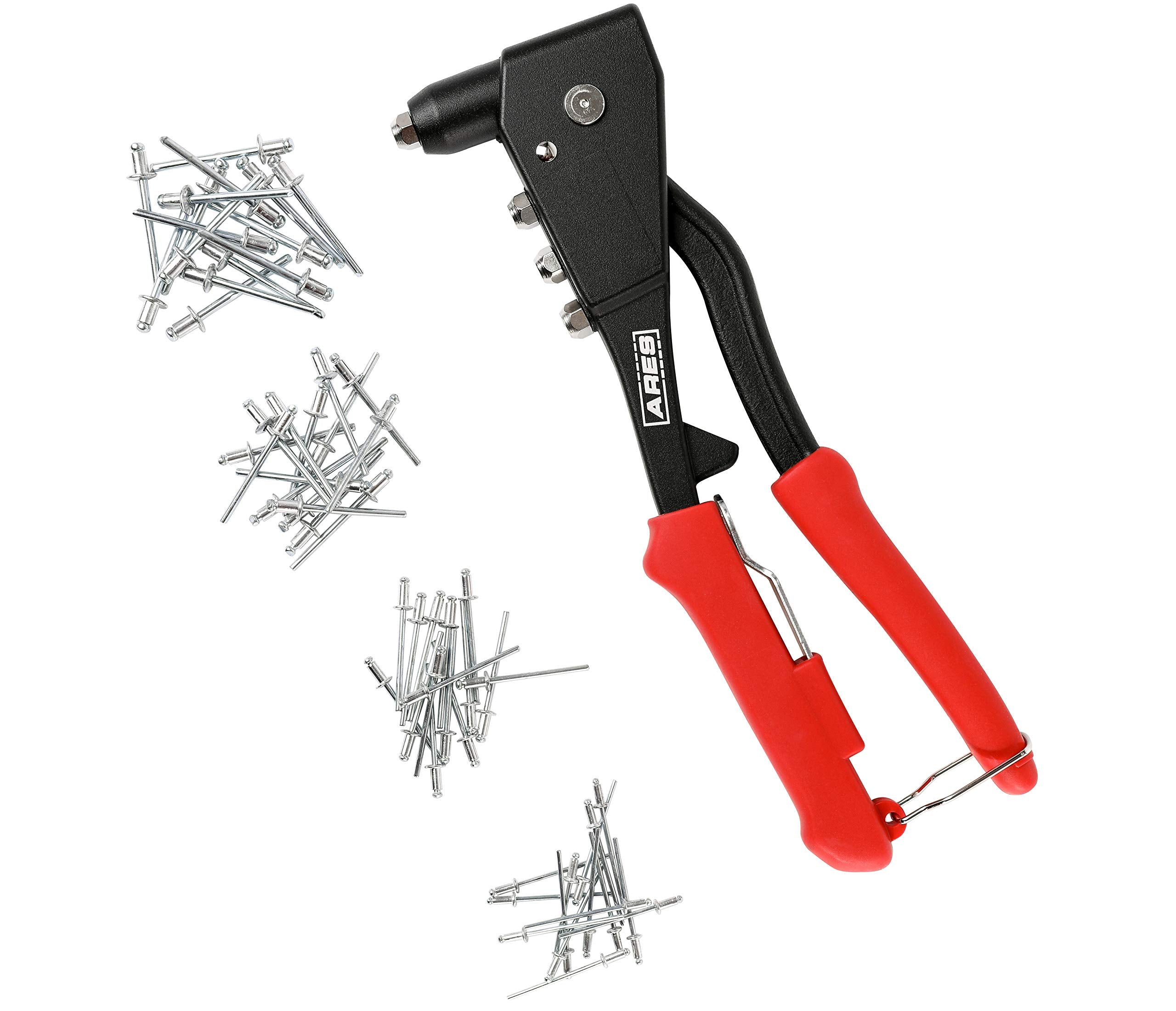 Ares 70017 - Professional Pop Rivet Gun With 60 Rivets - Rivet Sizes 3/32-Inch, 1/8-Inch, 5/32-Inch, & 3/16-Inch - Applications 