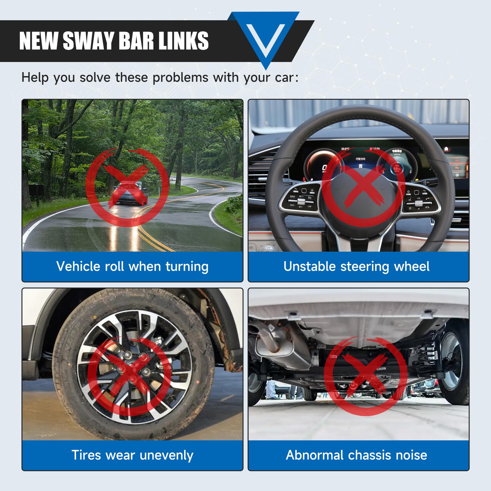 K750049 Sway Bar Links - Front Stabilizer Bar End Links Compatible With 2003-2013 Subaru Forester 2002-2016 Impreza 2005-2009 Le