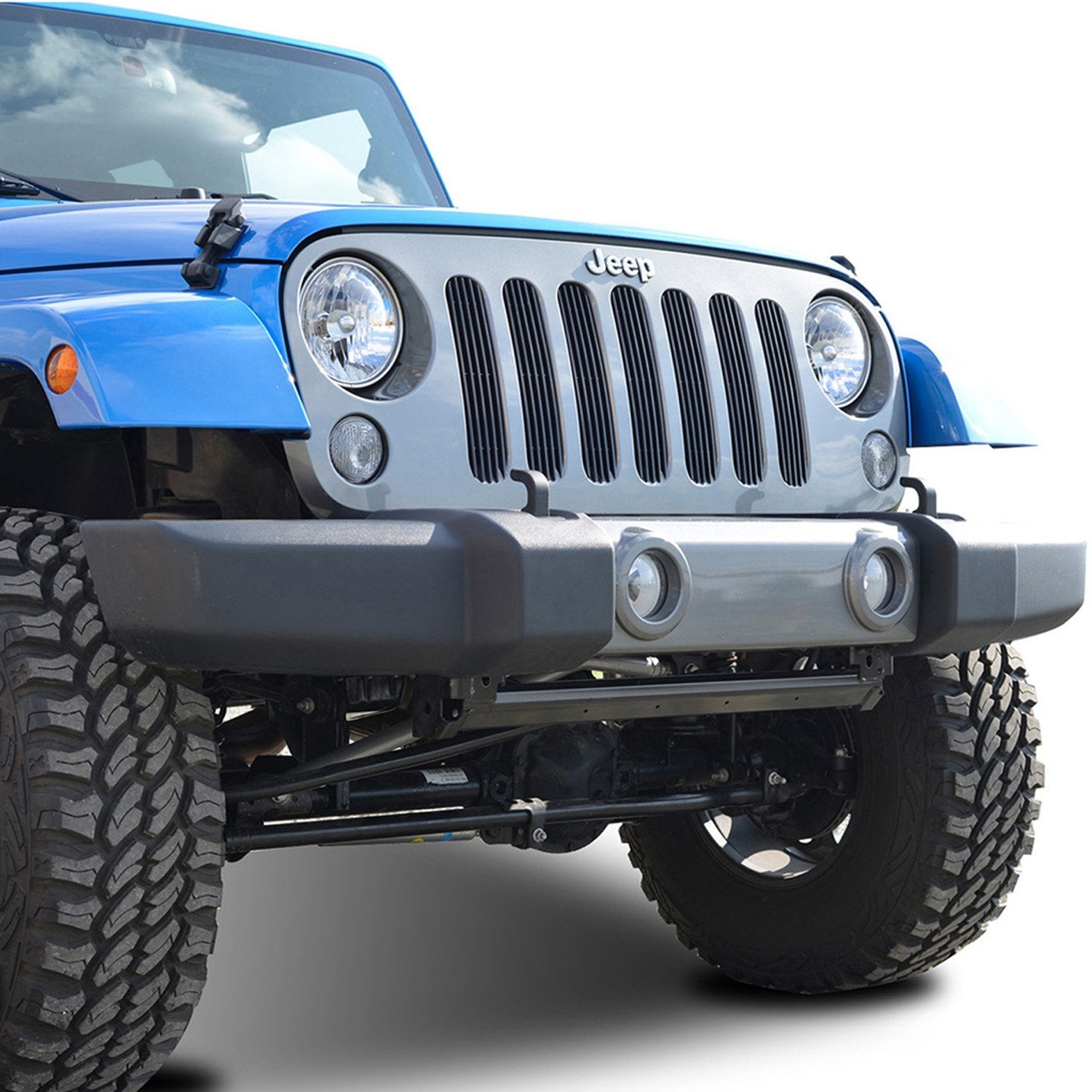 Paramount Automotive Automotive 30-0105B Black Vertical Overlay Billet Grille, 7 Piece (Jeep Wrangler Jk)