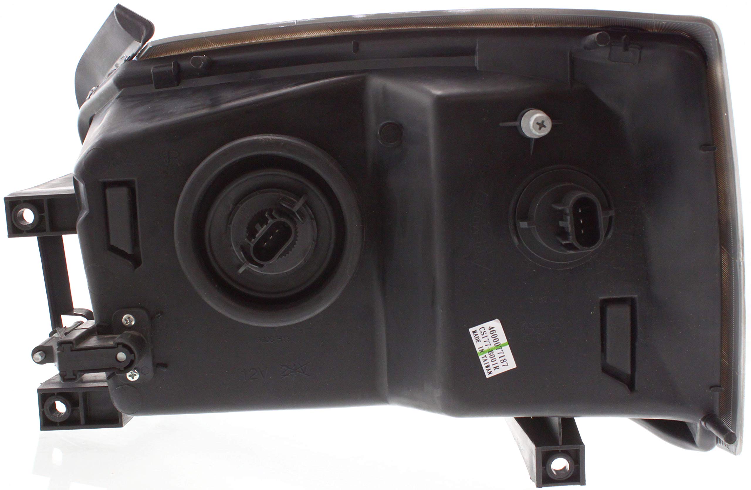 Evan-Fischer Headlight Assembly Compatible With 2005-2007 Dodge Dakota Halogen Chrome Interior With Corner Light Bulb Shield Pas