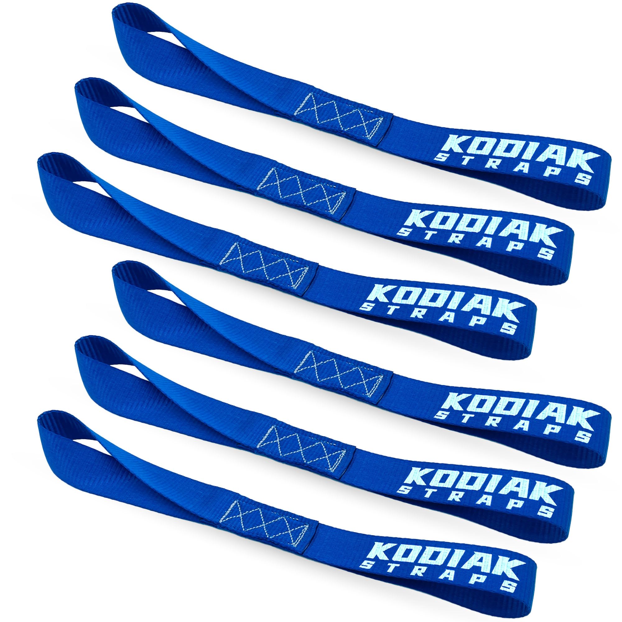 Soft Loop Tie Down Straps - 1.5 X 18 Inches- 10,000 Lb Load Capacity - Blue 6 Pack - Loops For Securing Atv, Utv, Motorcycles, S