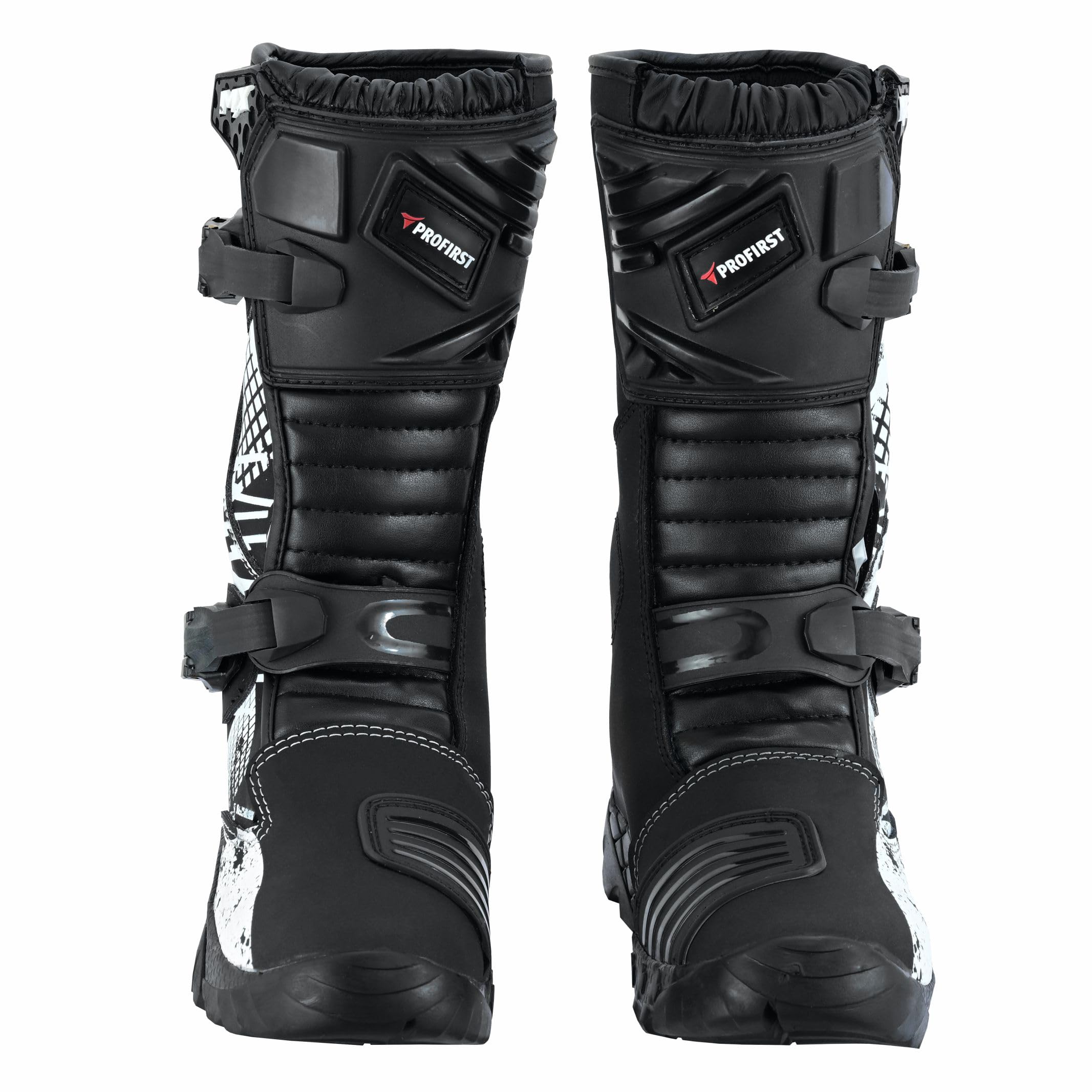 PROFIRST Motorcycle kids boots Motorbike Waterproof shoes Motorcross Dirt Blike Riding Biker Boots for kids (White, 3.5)