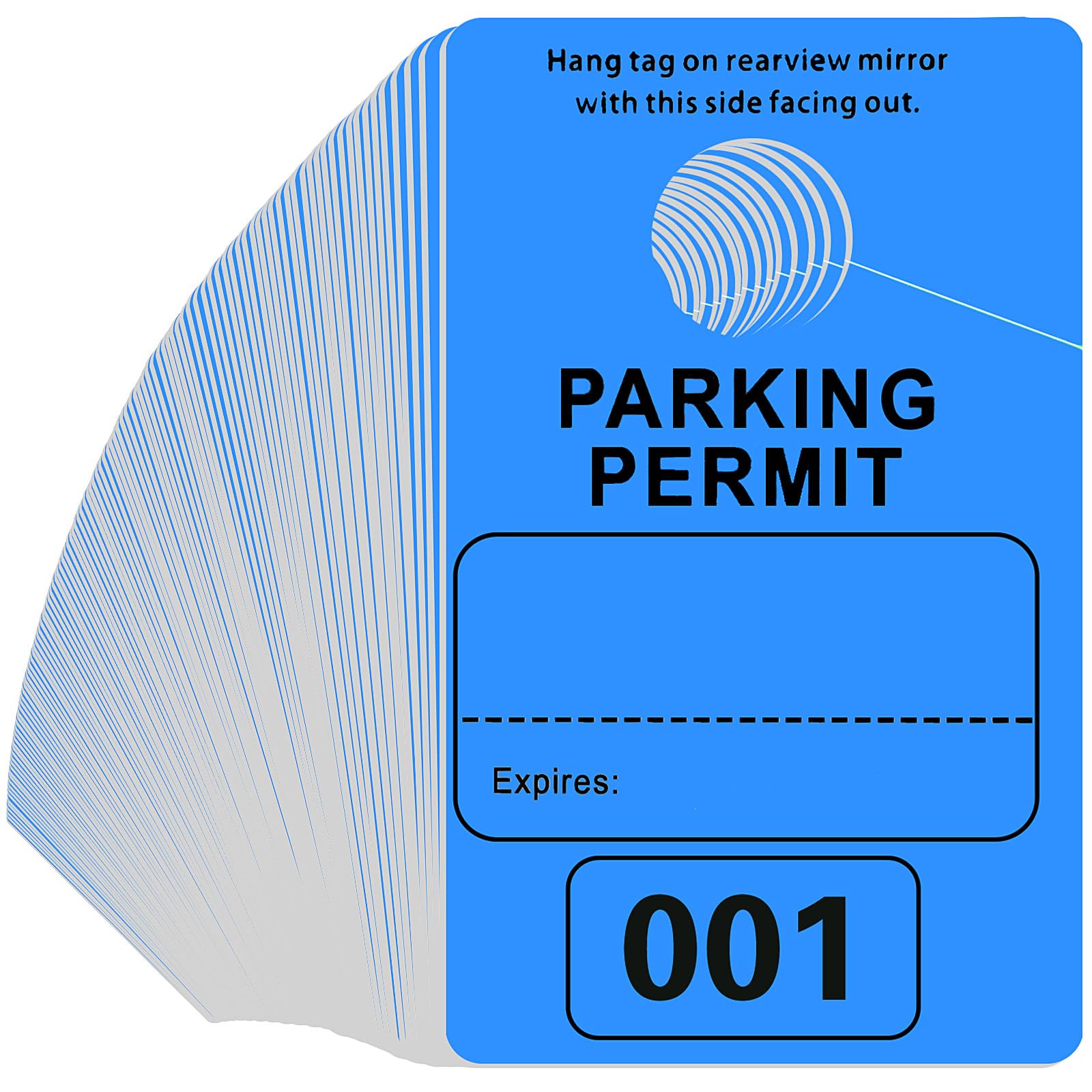 Gersoniel 500 Pack Parking Permit Hang Tag Plastic Parking Placards Numbered 001-500 PVC Hang Tag 3 x 5 Inch for Car Rear View M