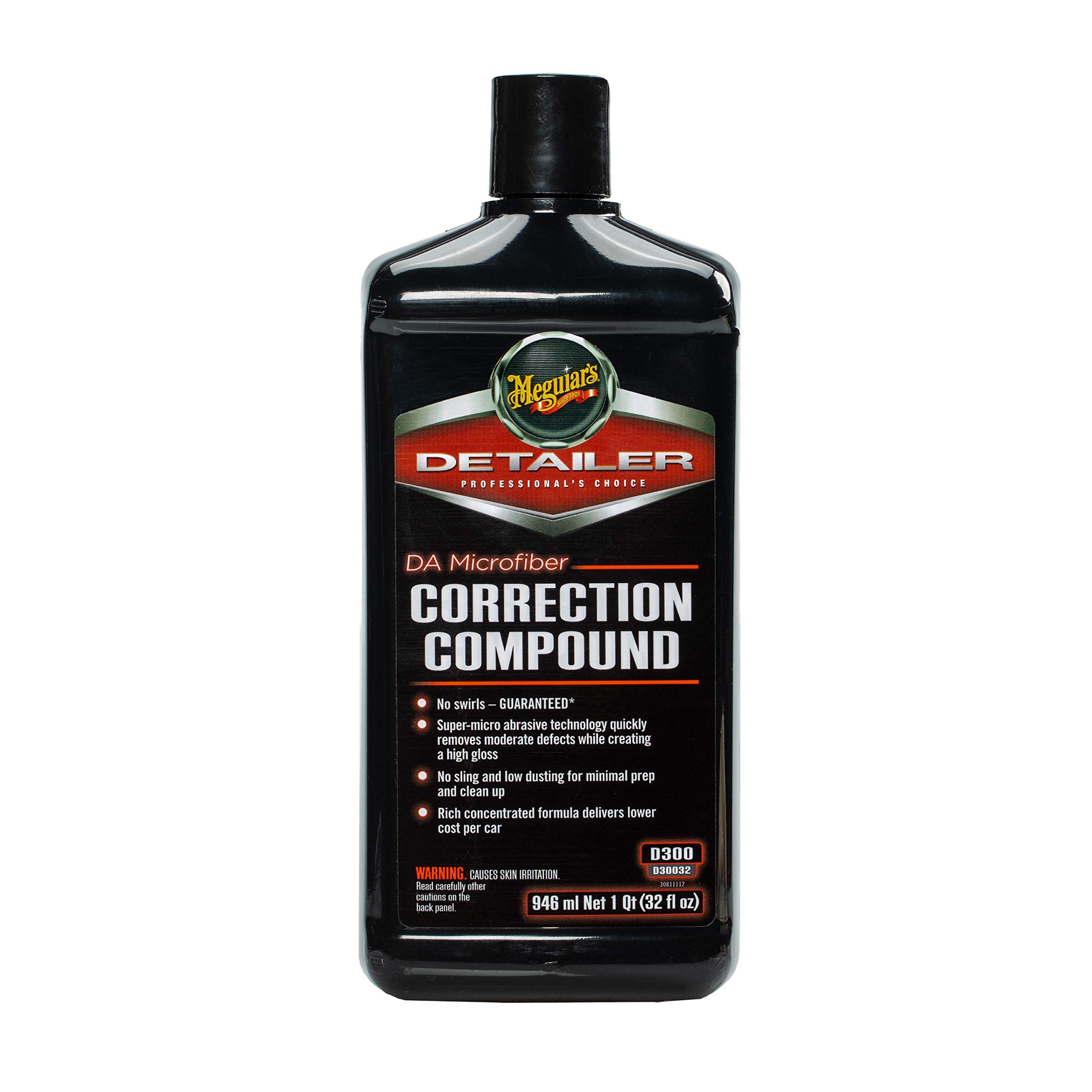 Meguiars Da Microfiber Correction Compound D30032 - Pro Car Scratch Remover, For Use With A Da Polisher And Microfiber Cutting D