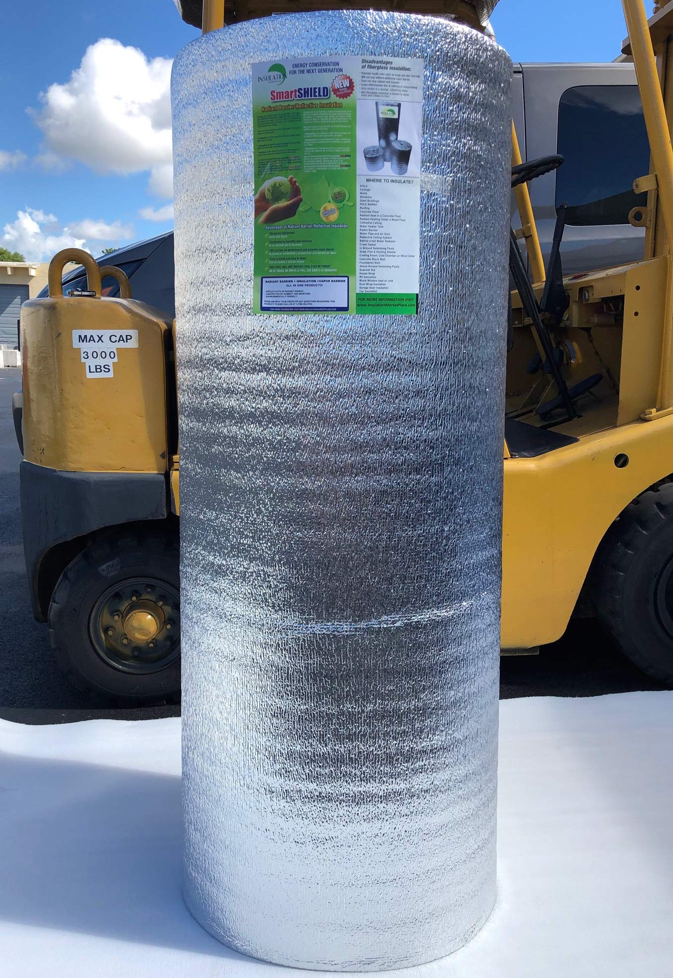 Smartshield -5Mm 48''X25Ft Reflective Insulation Roll, Foam Core Radiant Barrier, Thermal Foil Insulation - Engineered Foil