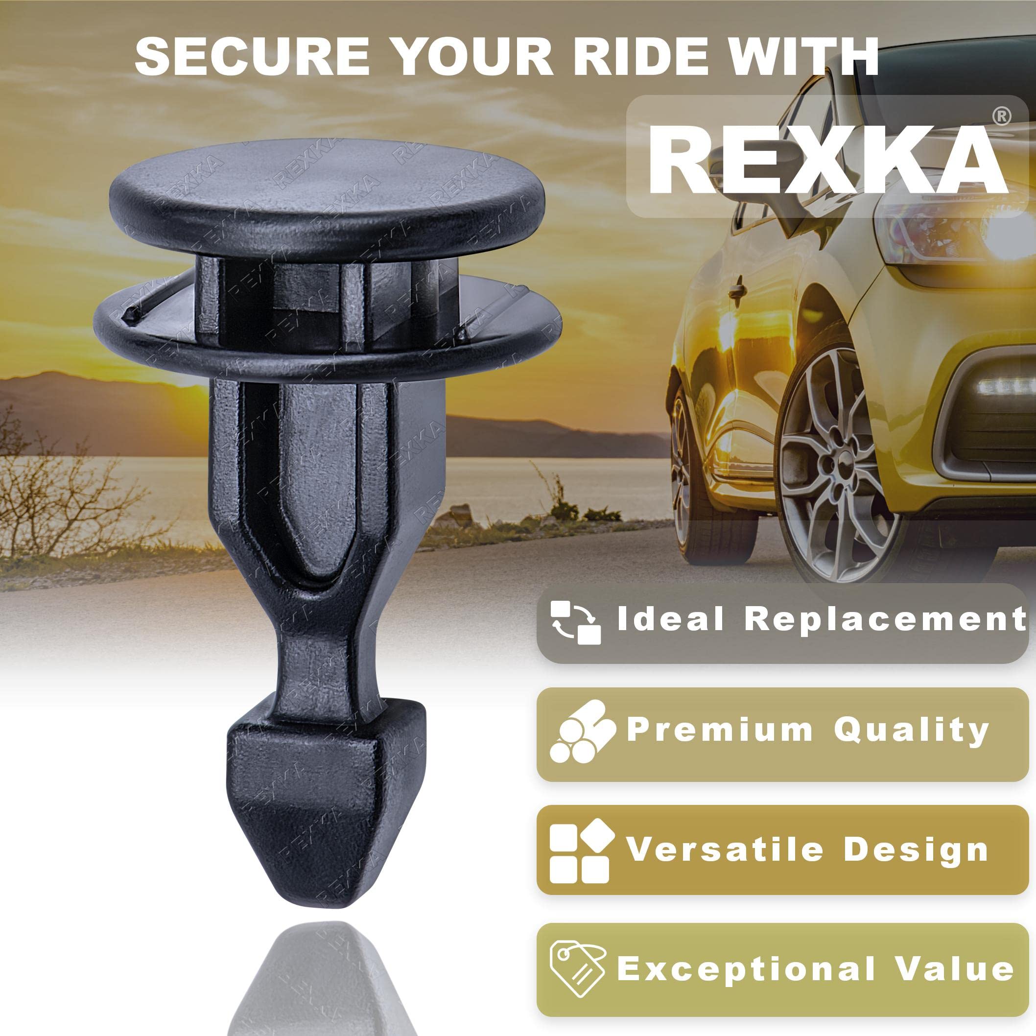 Rexka 20pcs Engine Cover Retainer Clips for Honda Odyssey, Pilot, Ridgeline, Acura MDX, RDX, TLX - Steel, One Size