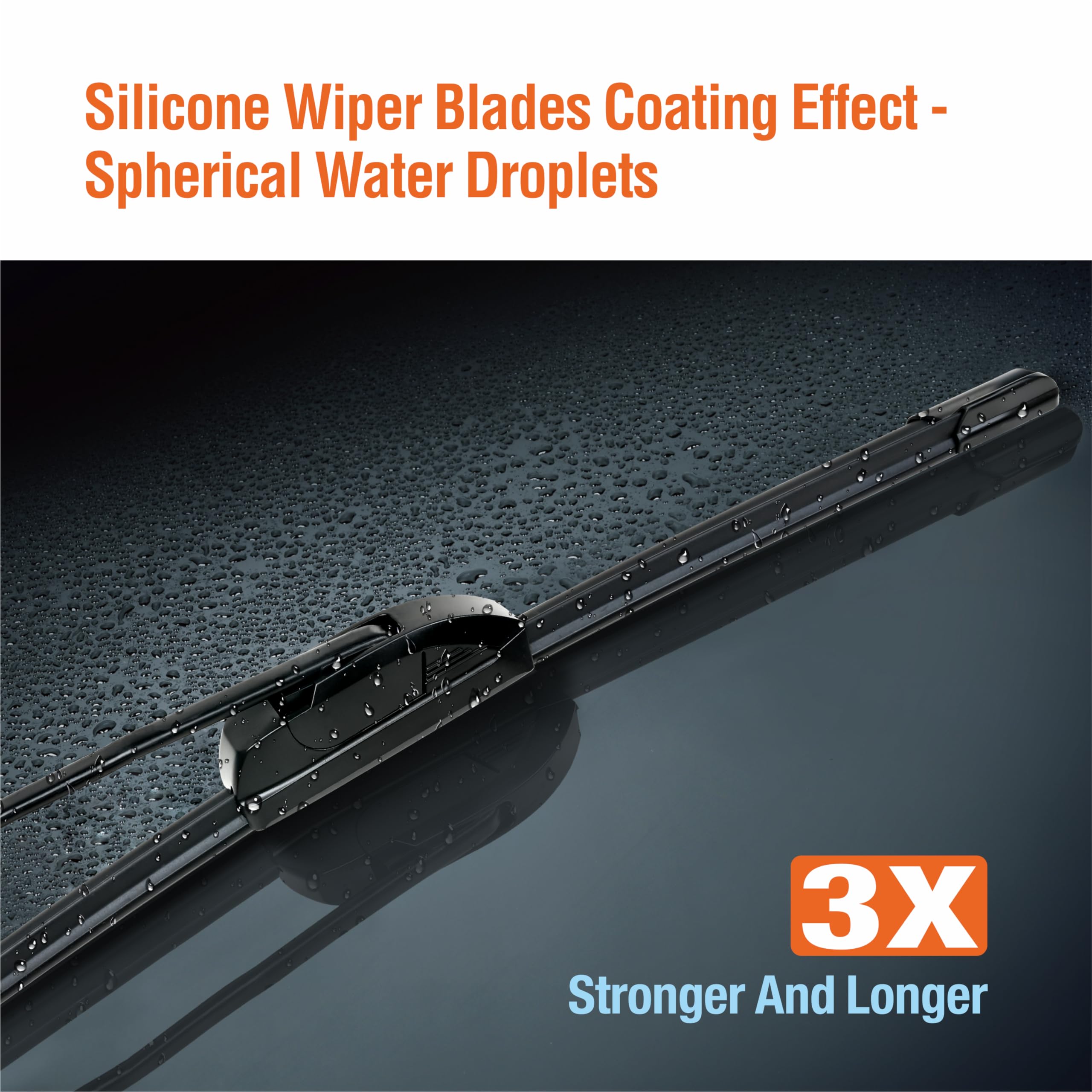Wowiper Silicone Windshield Wiper Blades With Rear Wiper Blade For Hyundai Tucson 2016-2021/Mazda Cx-7 2007-2012, All-Season Aut