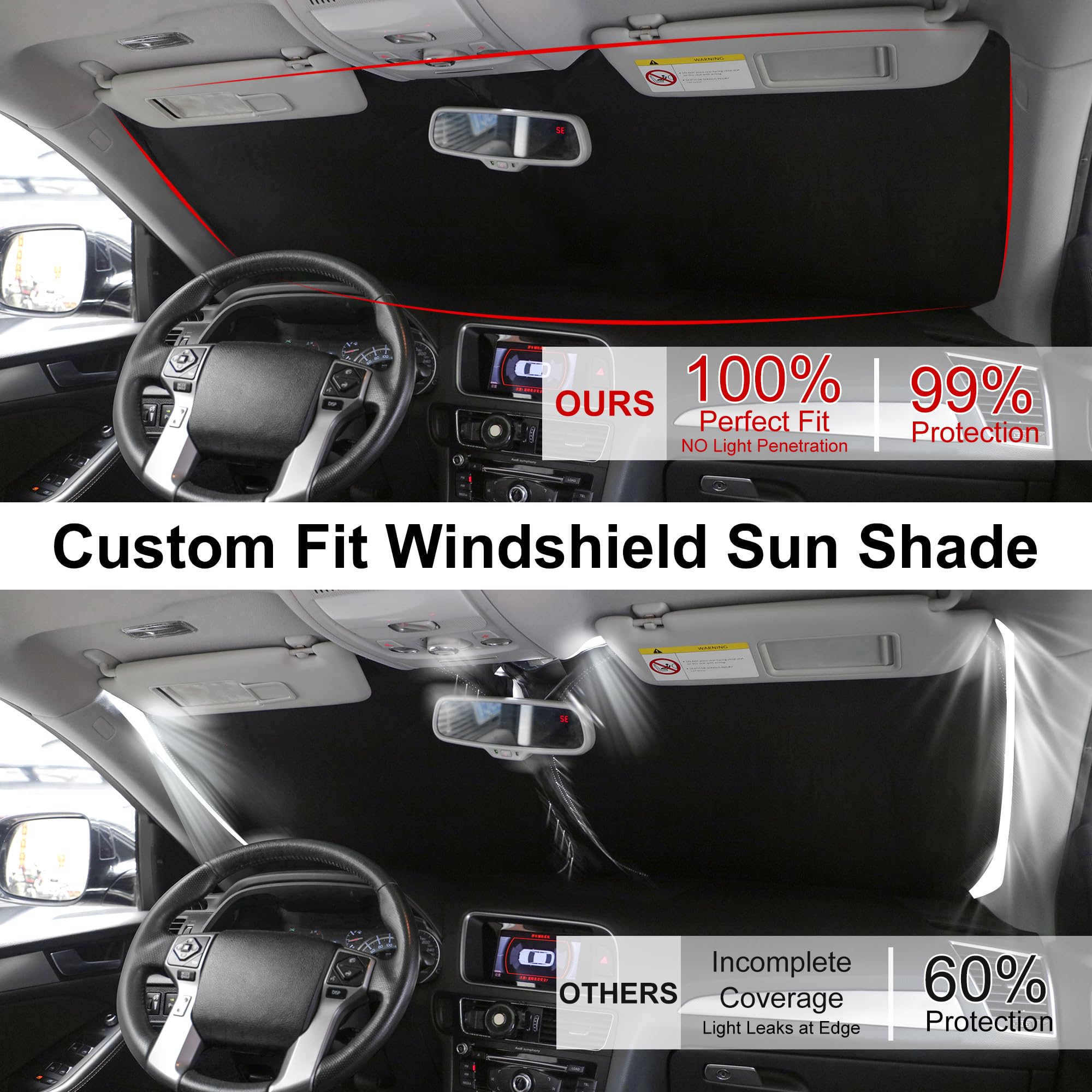Windshield Sun Shade Front Window Sunshade Fit For Toyota Rav4 Rav-4 2019-2024 2025 Accessories Auto Interior Sun Visor Heat Pro