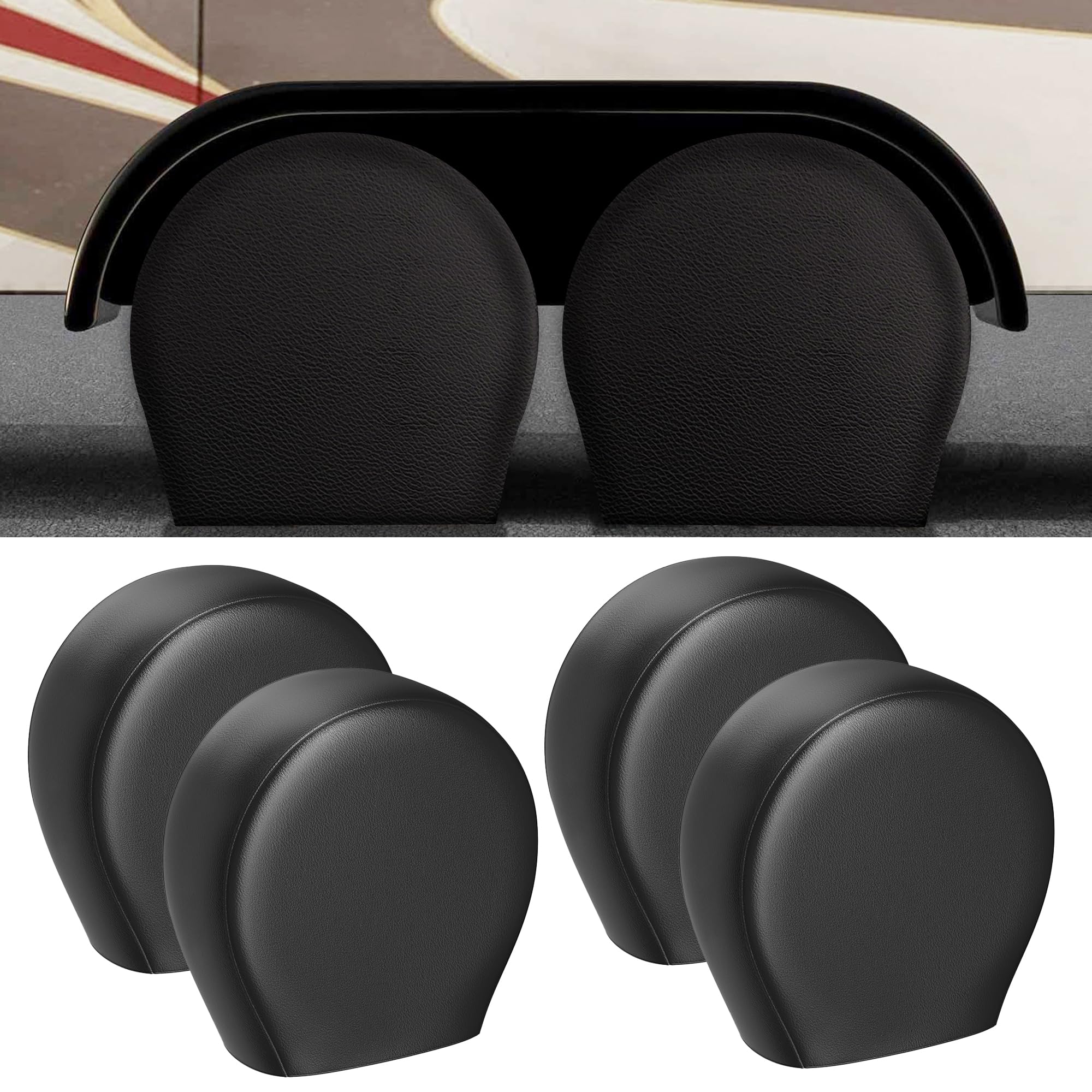 MOONET Tough Tire Covers for RV Wheel (4 Pack Black), Heavy Duty Thicken Sun Protector for Truck Motorhome Boat Trailer Camper Van SUV, for Tire Diameter 19-21 -Like New