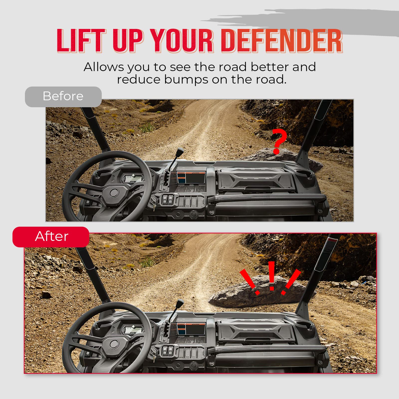 KEMIMOTO UTV Lift Kit - 2" Lift for Can Am Defender HD5/HD8/HD10/XMR 500 800 1000 (2016-2023)