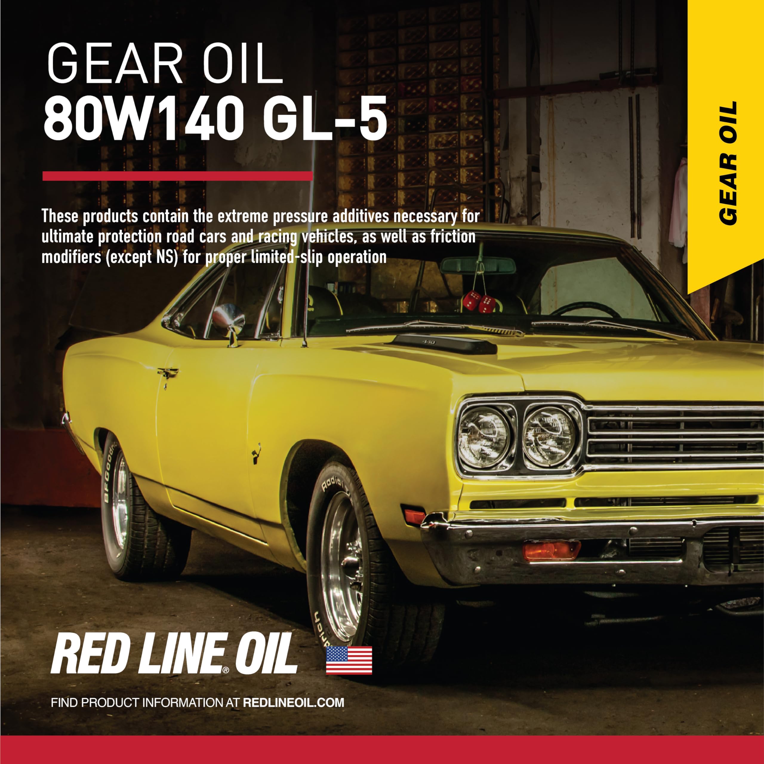 Red Line 58104 80W140 GL-5 Synthetic Gear Oil for Hypoid Limited Slip Differentials - 1 Quart (12 Pack)