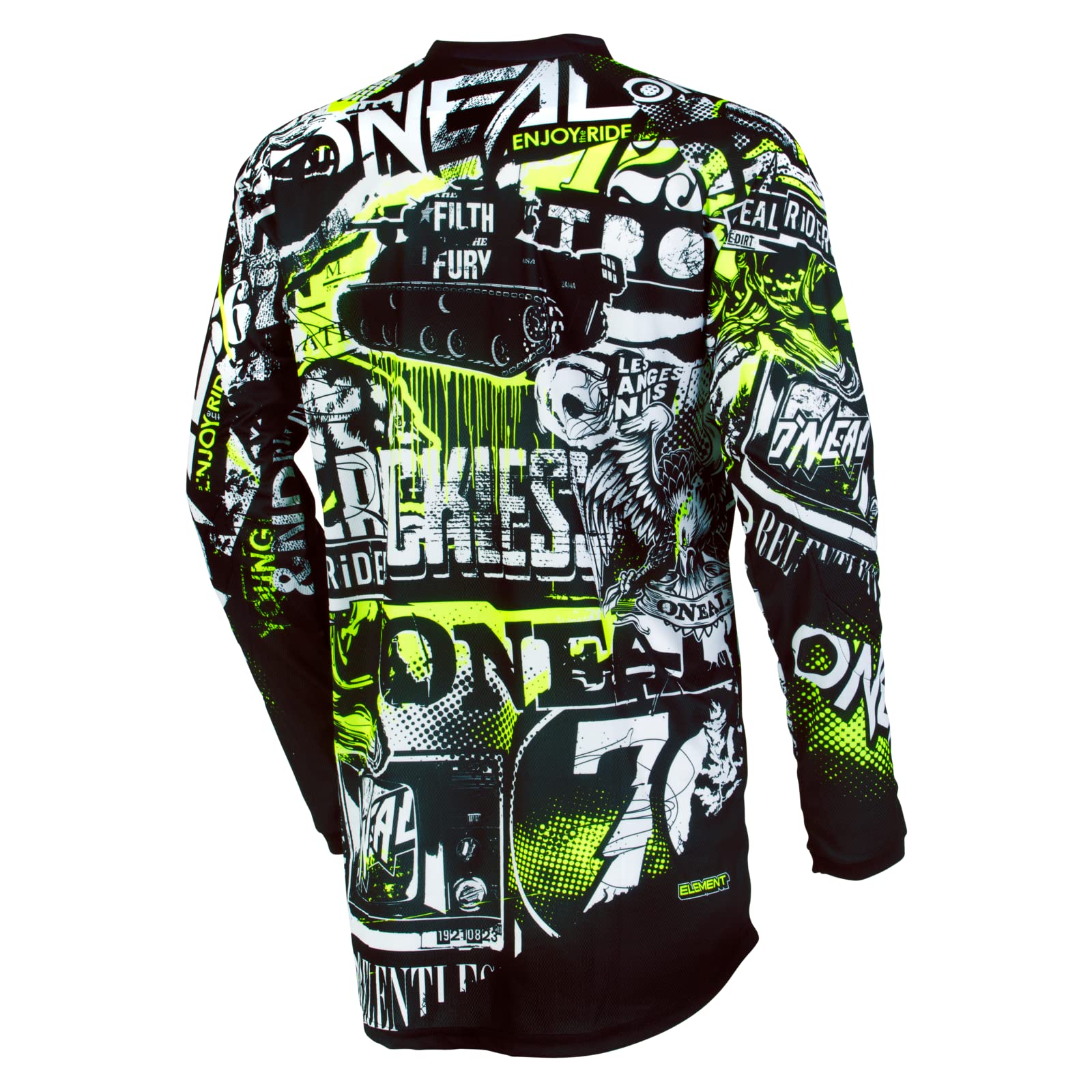 O'Neal 0006-804 Unisex Element Attack Jersey (Black/Hi-Viz, Youth Large)