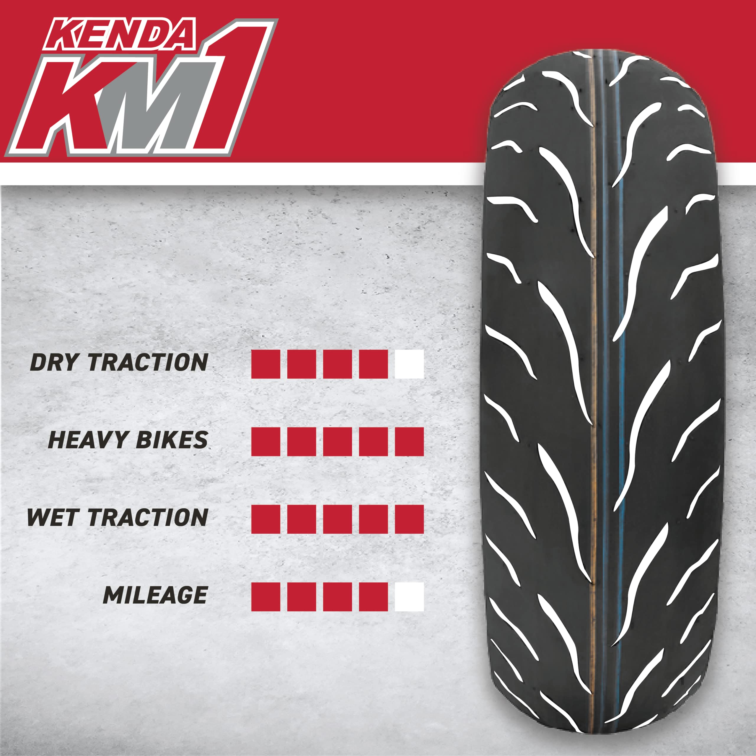 Kenda Km1 Sport Touring Front Motorcycle Tire 120/70Zr17 58W Tl W/Headwear