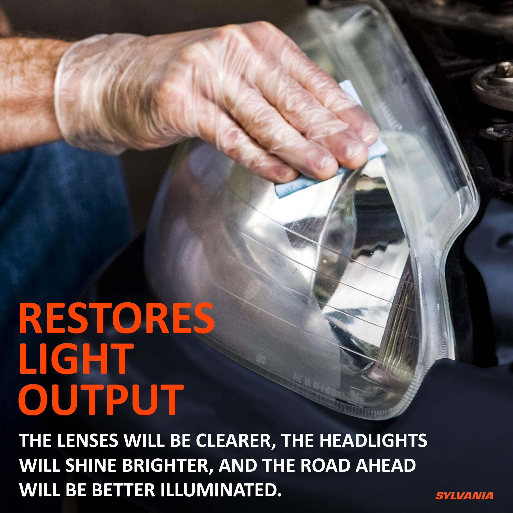 SYLVANIA Headlight Restoration Kit - Restore Sun Damaged Headlights, UV Block Clear Coat, Model HRK.BX
