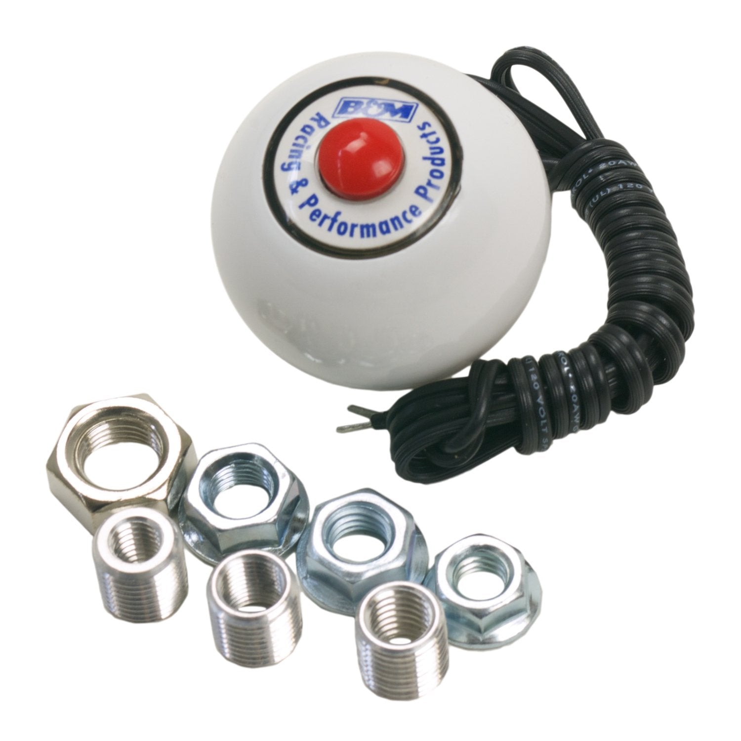 B&M 46112 White Replacement Shifter Knob With Button And Sae Threads