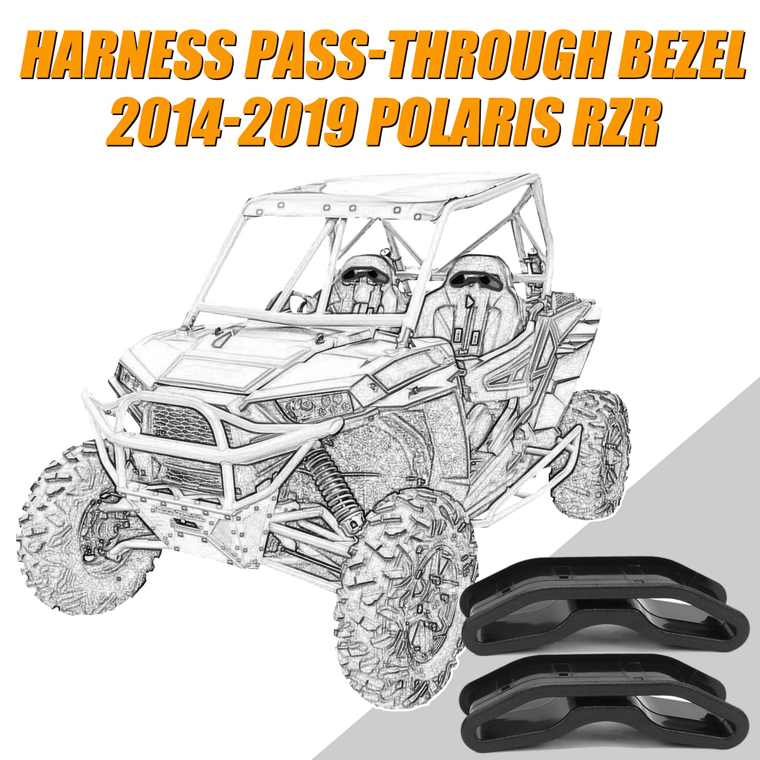 Ecotric Seat Harness Pass Through Bezel Seat Belt Insert Compatible With 2014-2022 Polaris Rzr Xp 1000 Turbo Rzr 1000 S 900/S/Xc