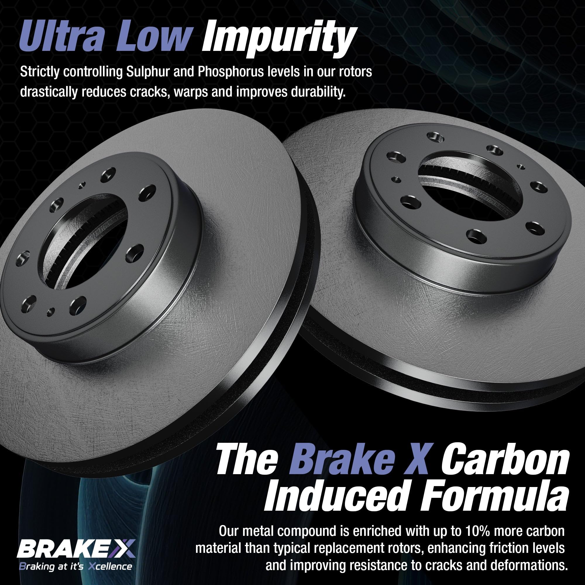 Brake X Rear Brake Pads And Rotors Kit Replacement For 2006-2007 Mazda 6 | Aegis Geomet Coated Rotors And Alpha Ceramic Brake Pa