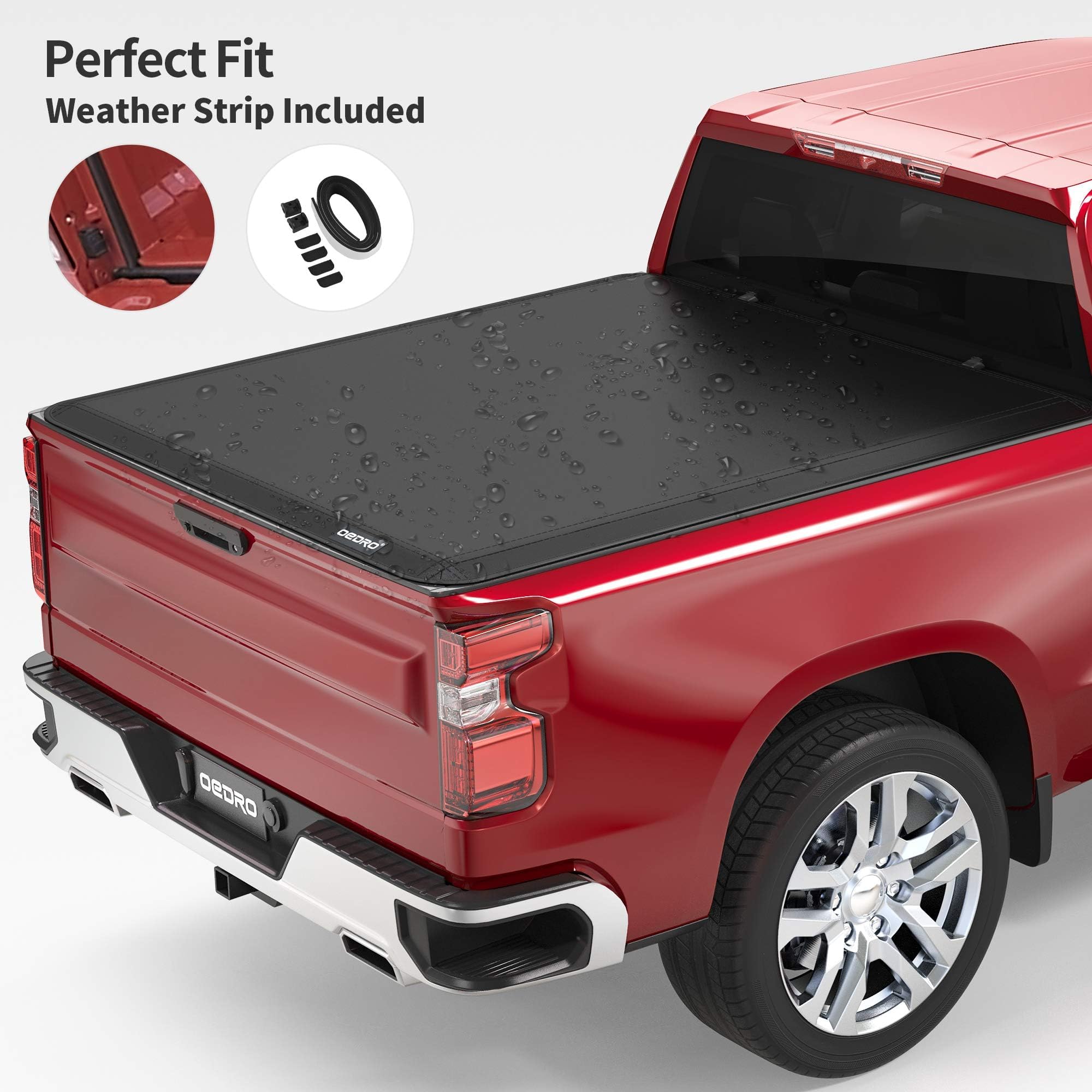 Oedro Roll Up Truck Bed Tonneau Cover Compatible With 2015-2024 Chevy Colorado & Gmc Canyon With 5 Feet Bed, Fleetside