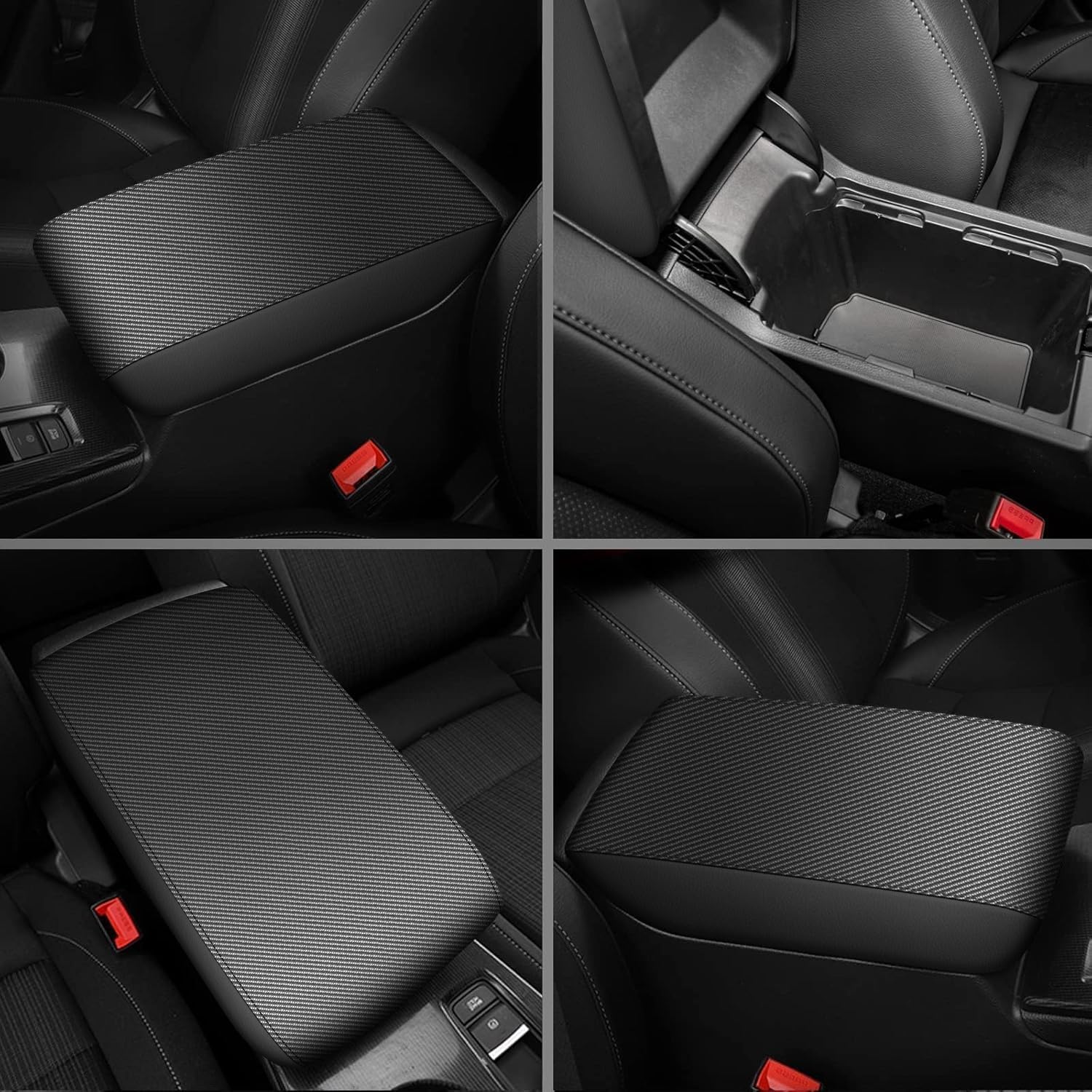 Aomsazto Armrest Covers For 2019-2024 Nissan Altima Carbon Fiber