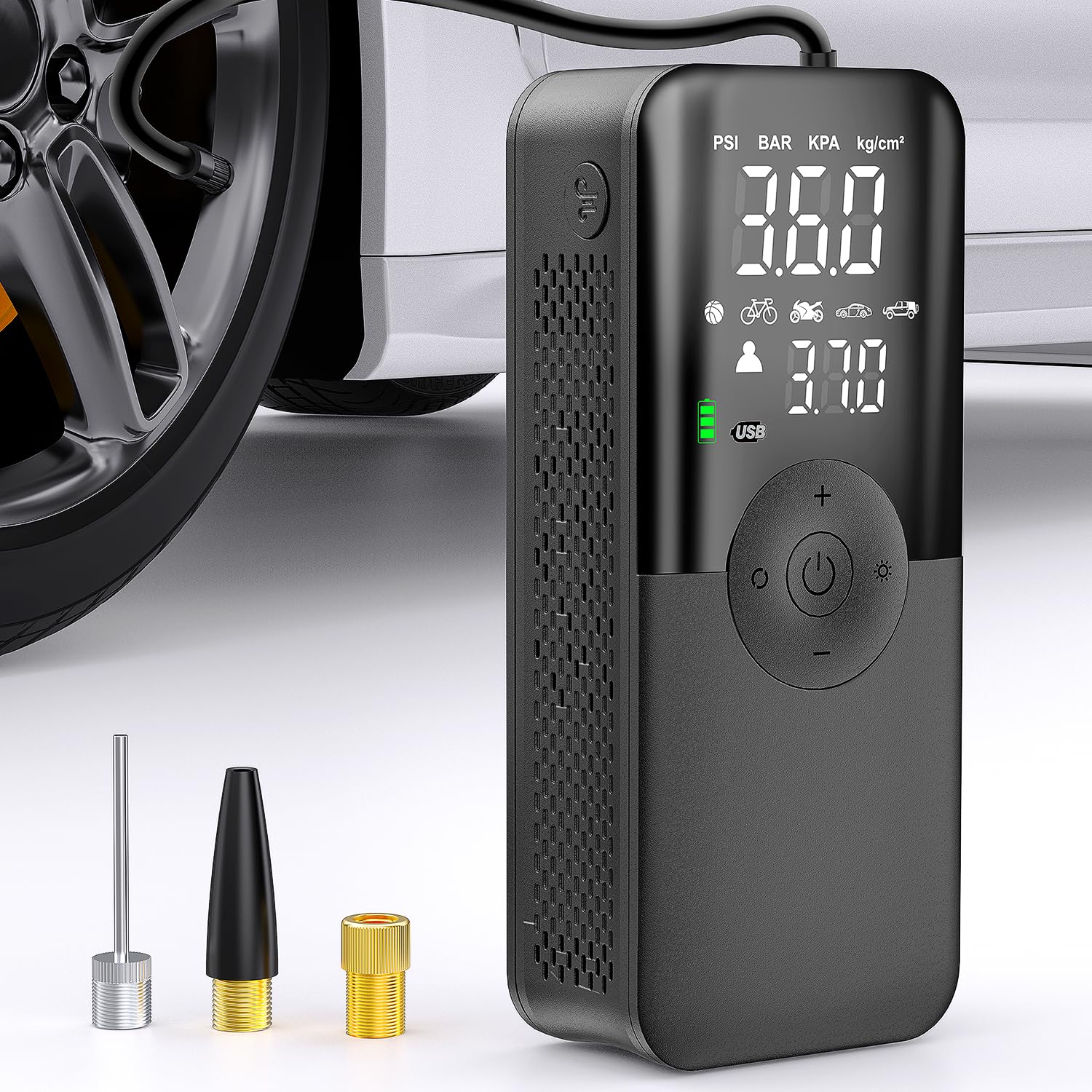 Nilight Tire Inflator Portable Air Compressor Rechargeable Battery Cordless 150Psi Faster Inflation Pump With Pressure Gauge For