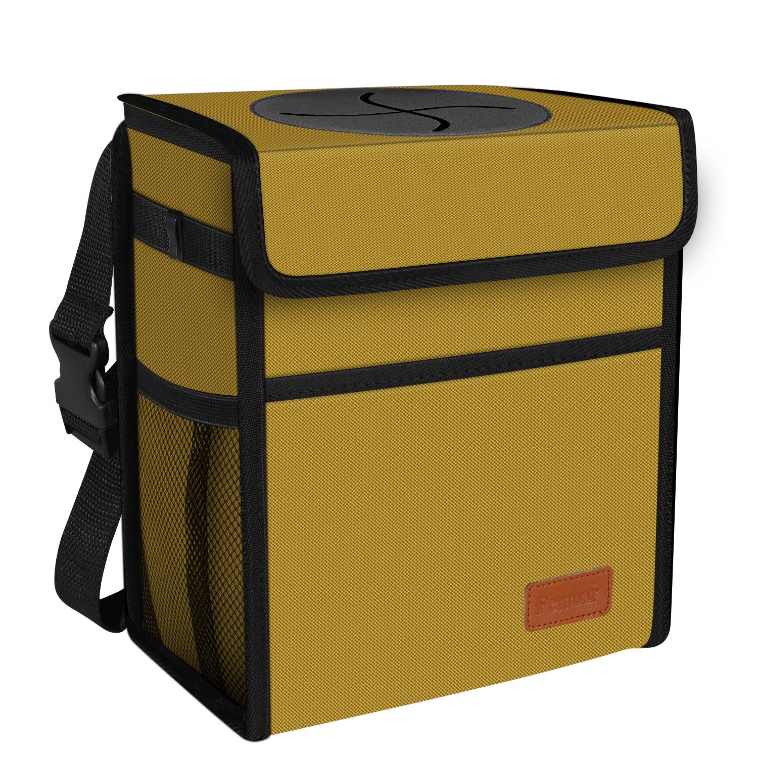 Femuar Car Trash Can with Lid - Leak Proof, Waterproof Garbage Can for SUV Front Seat, Multipurpose Car Hanging for Headrest, Co