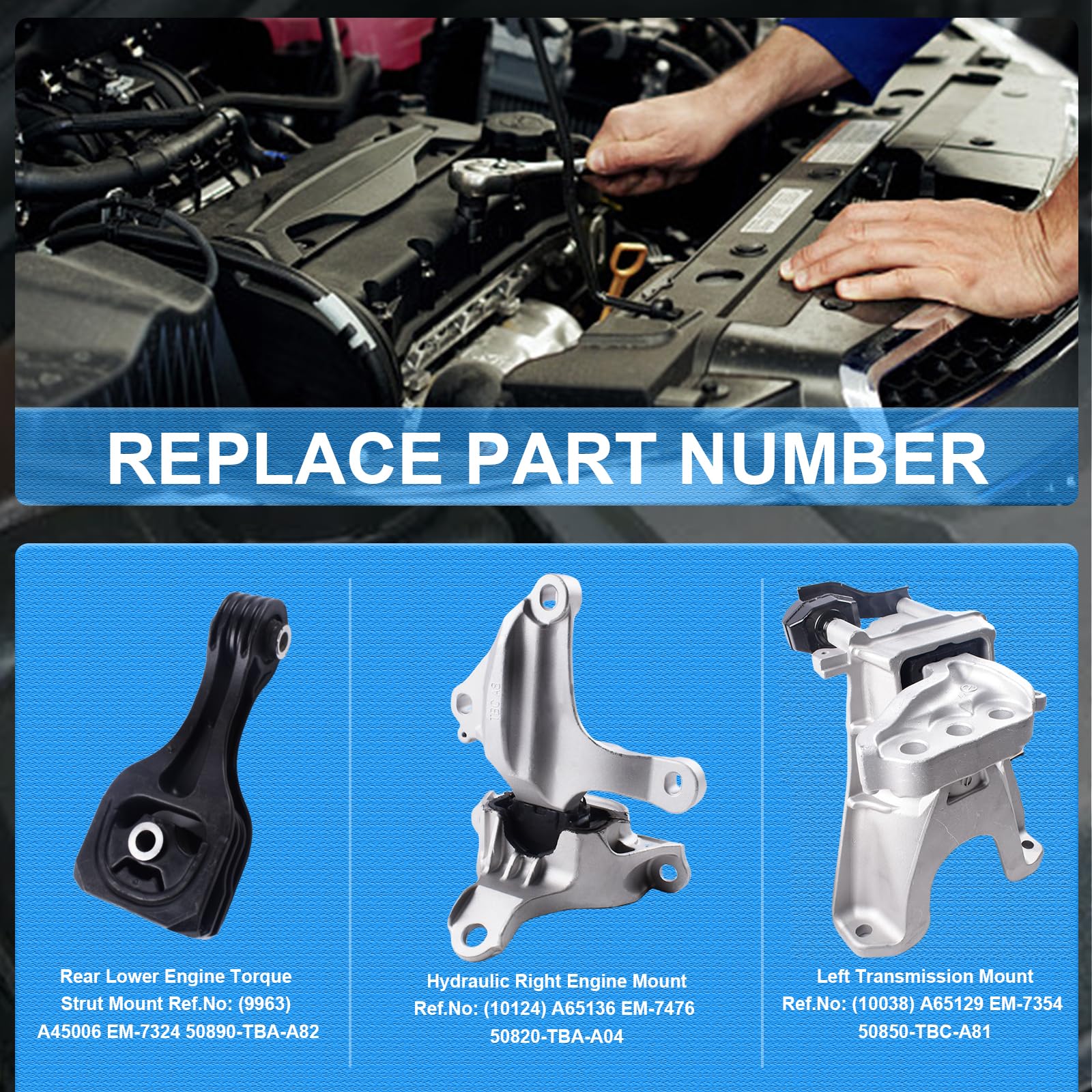 Dofoch Engine Motor & Trans Mount Compatible With 2016-2021 Honda Civic 1.5L Cvt Transmission Mount Replaces 50820-Tba-A04 50890