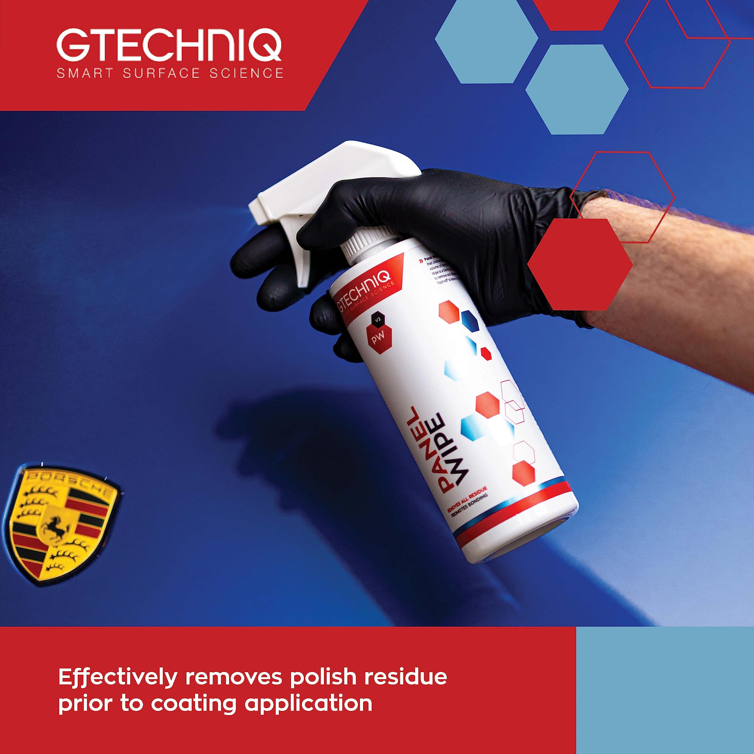 Gtechniq Panel Wipe 500ml - Fragrance-Free Car Cleaner for Polish Residue, Transparent Pre-Sealant Solution