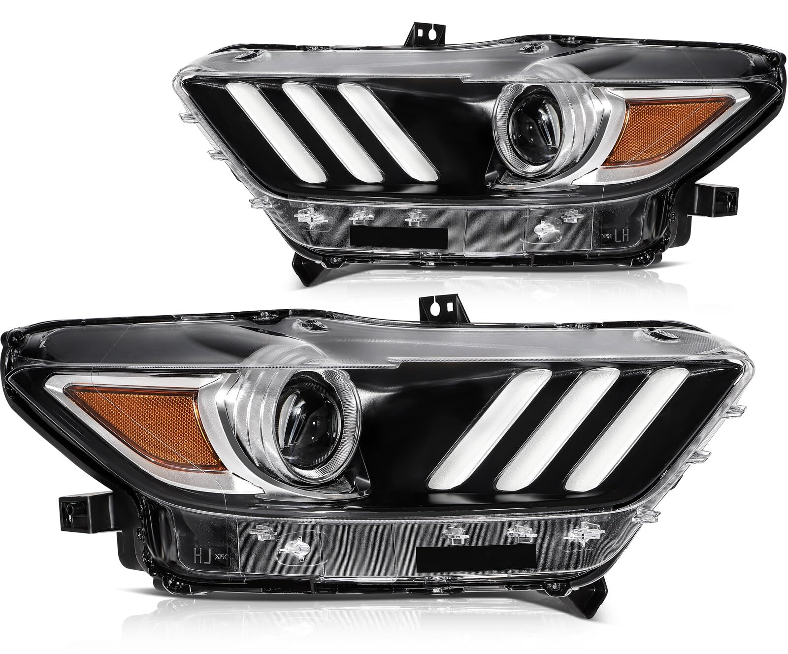 LBRST Headlight Assembly Fit 2015-2020 for Mustang Driver & Passenger Side Headlight Amber Reflector FO2518124