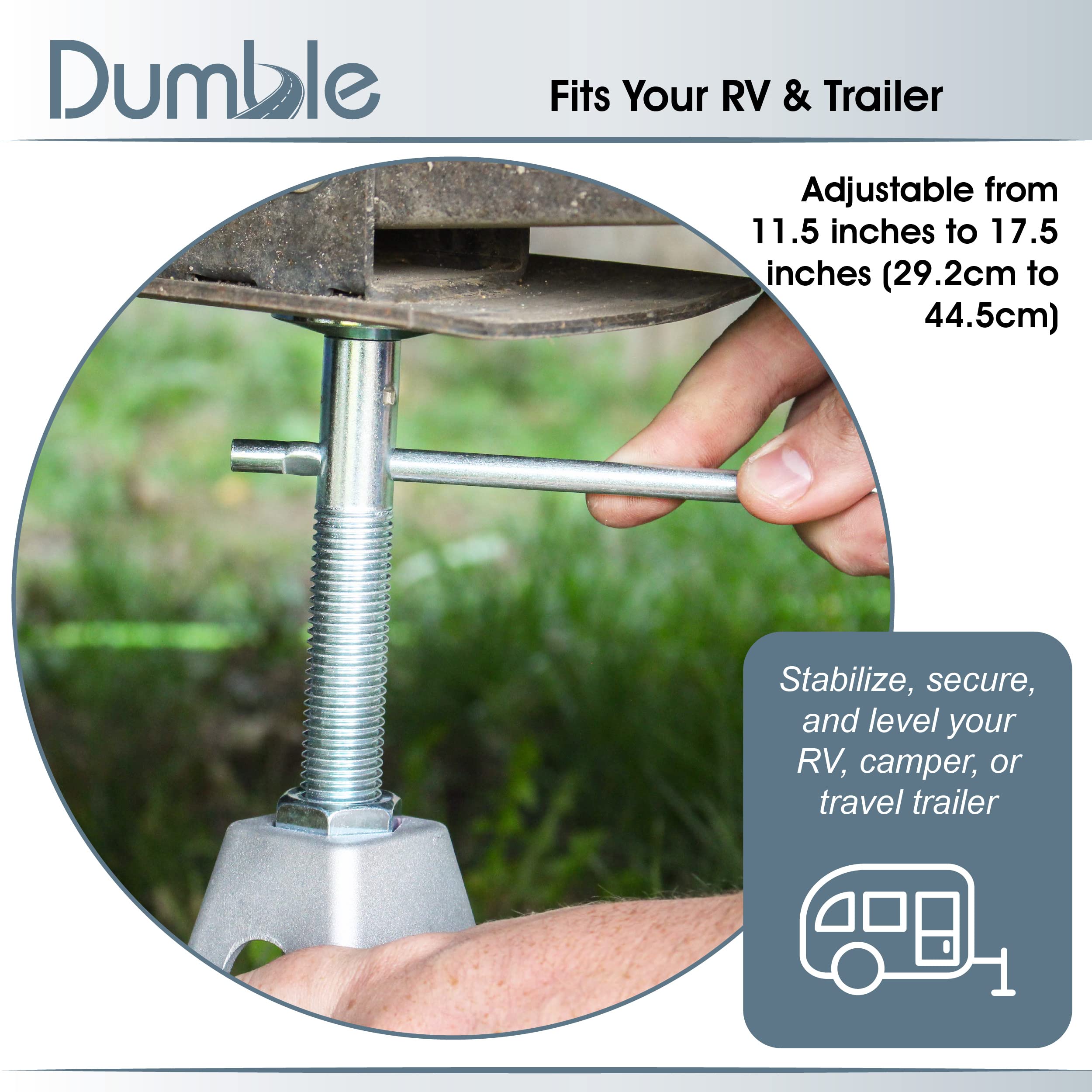 Dumble Rv Stabilizer Jacks Camper Leveling Blocks 4-Pack - Heavy Duty Leveling Blocks For Trailer, Camper, Motorhome