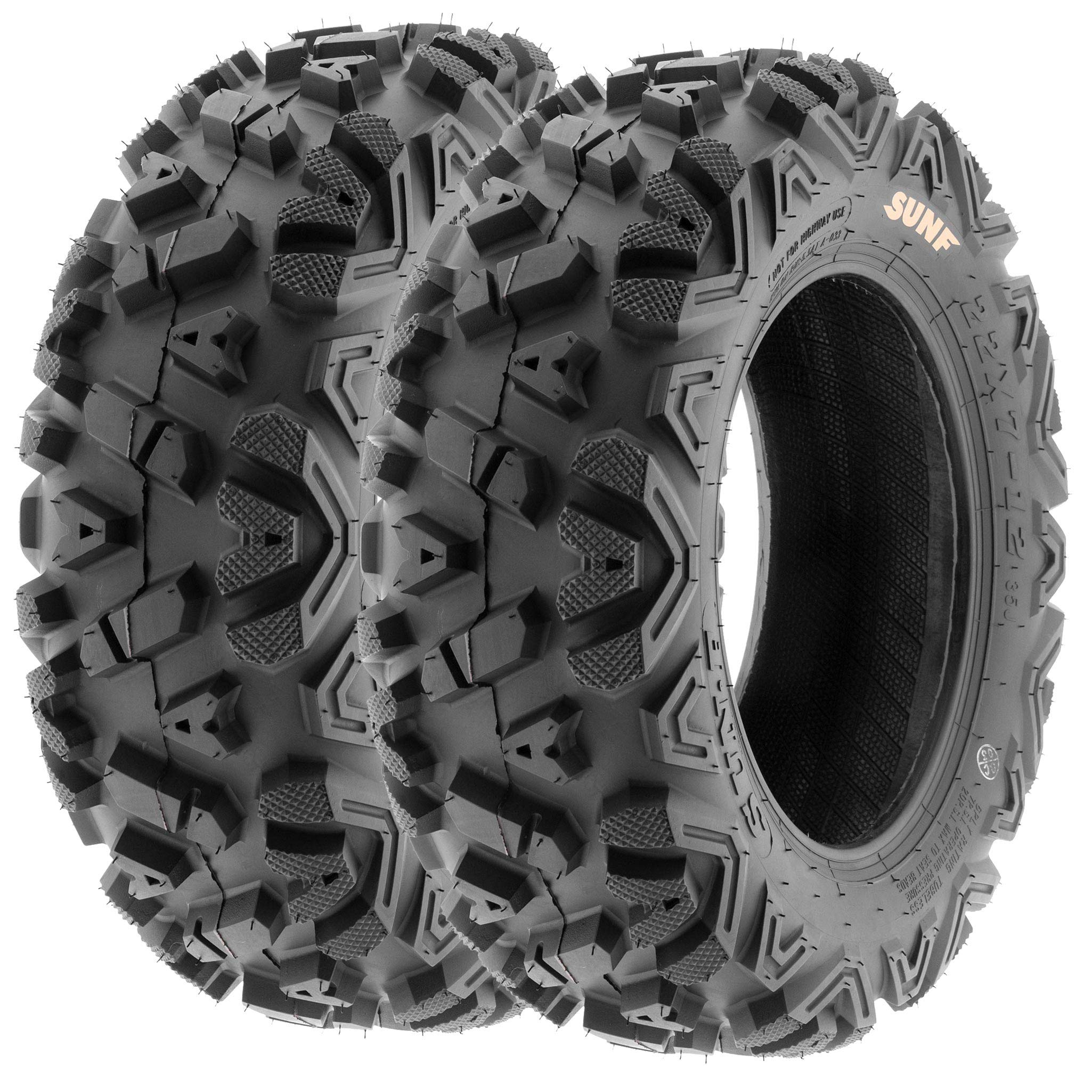 Set Of 4 Sunf Power.I At 23X8-11 Front & 24X11-10 Rear Atv Utv All-Terrain Tires, 6 Pr, Tubeless A033