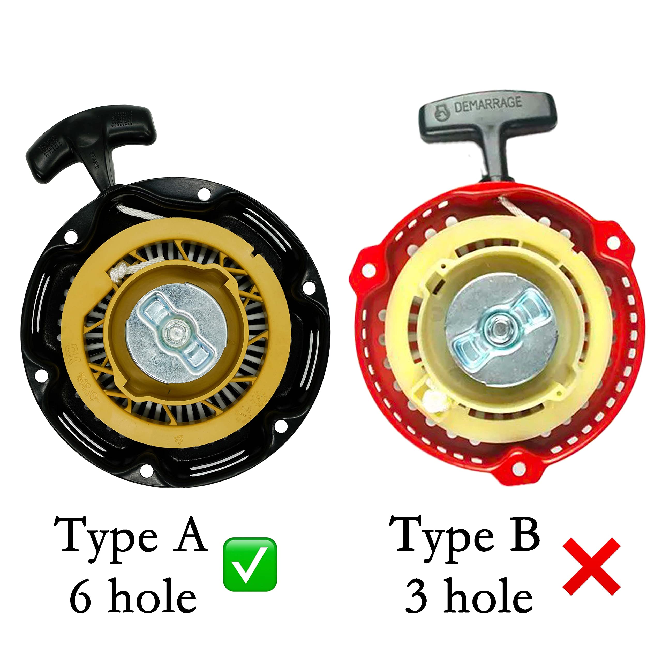 JMCHstore Recoil Starter Assembly for 80cc-105cc Mini Bikes & Go Karts, Metal, Model JM-BPC