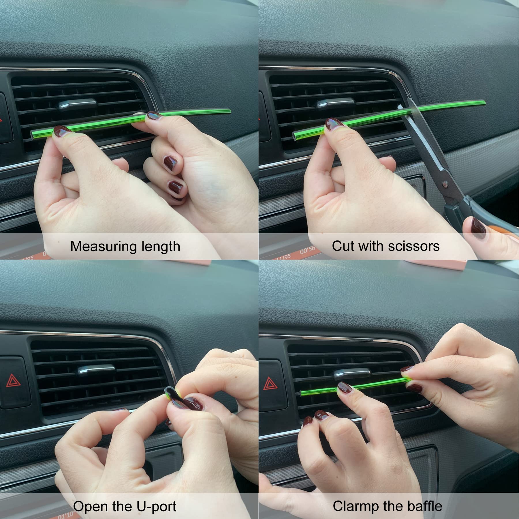 LivTee 20 Pieces Car Air Conditioner Decoration Strip for Vent Outlet, Universal Waterproof Bendable Air Vent Outlet Trim Decora