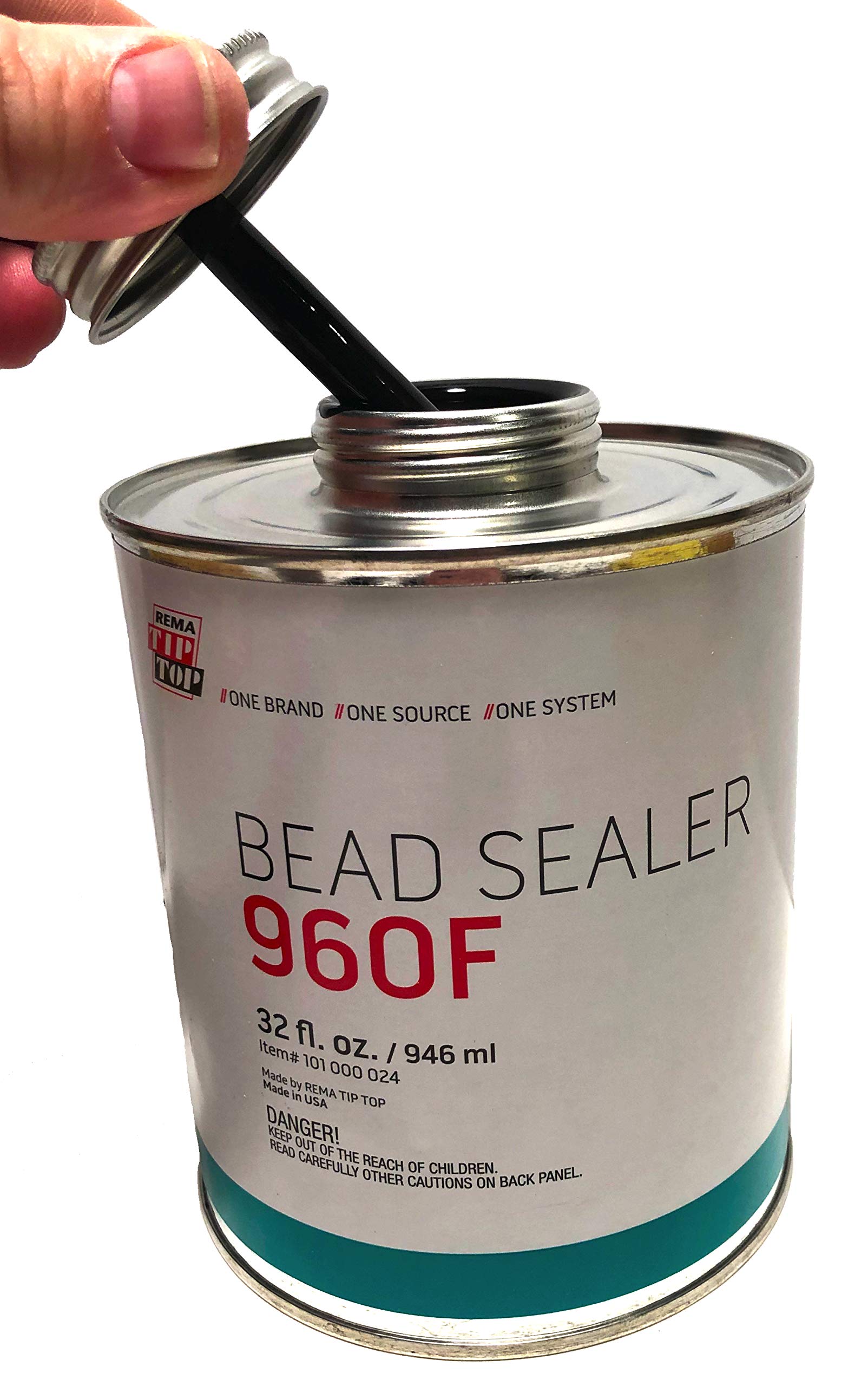 Rema Tip Top Tire Bead Sealer - 32 fl. oz. Can with Brush Top, Ideal for Tire Maintenance