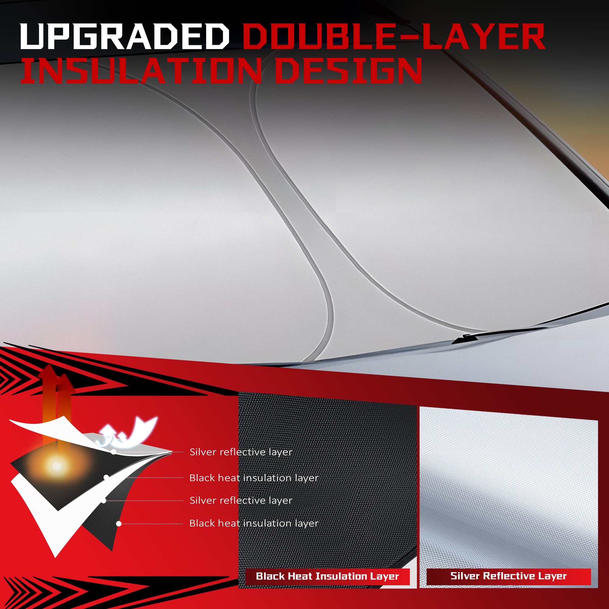Fonowka Windshield Sun Shade For 2018-2024 Nissan Kicks Foldable Sun Sunshade For Car Front Window Blocks Uv Rays And Heat Autom