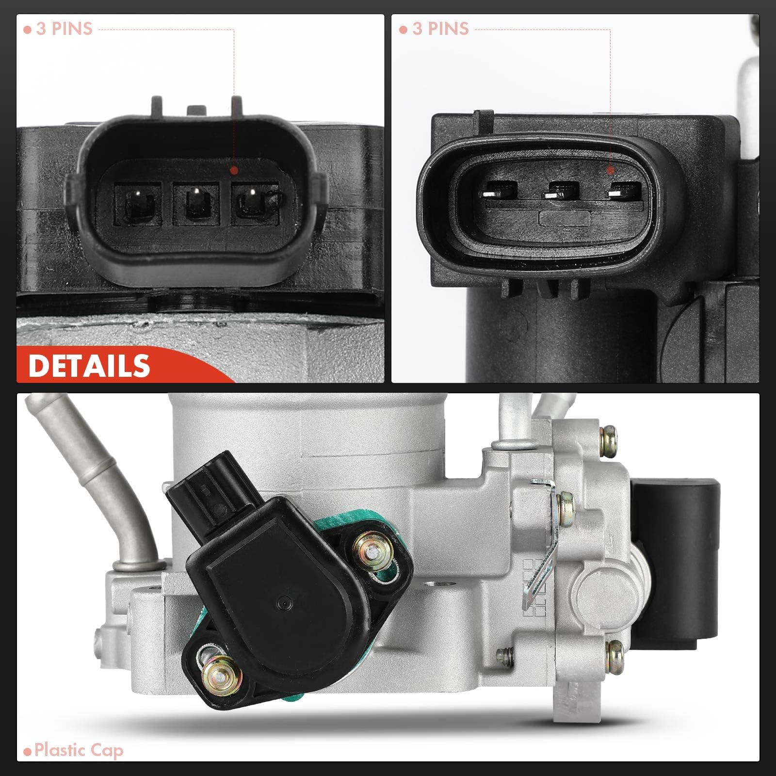 A-Premium Electronic Throttle Body With Gasket & Tps Compatible With Honda Accord 2003 2004 2005, Element 2003-2006 2.4L, Automa