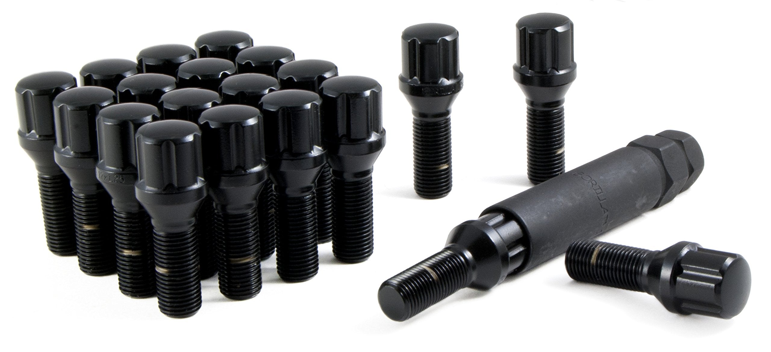 Gorilla Automotive 17125Sdbc-20 Black 12Mm X 1.25 Thread Size Chrome Finish Small Diameter Lug Bolt, (Set Of 20)