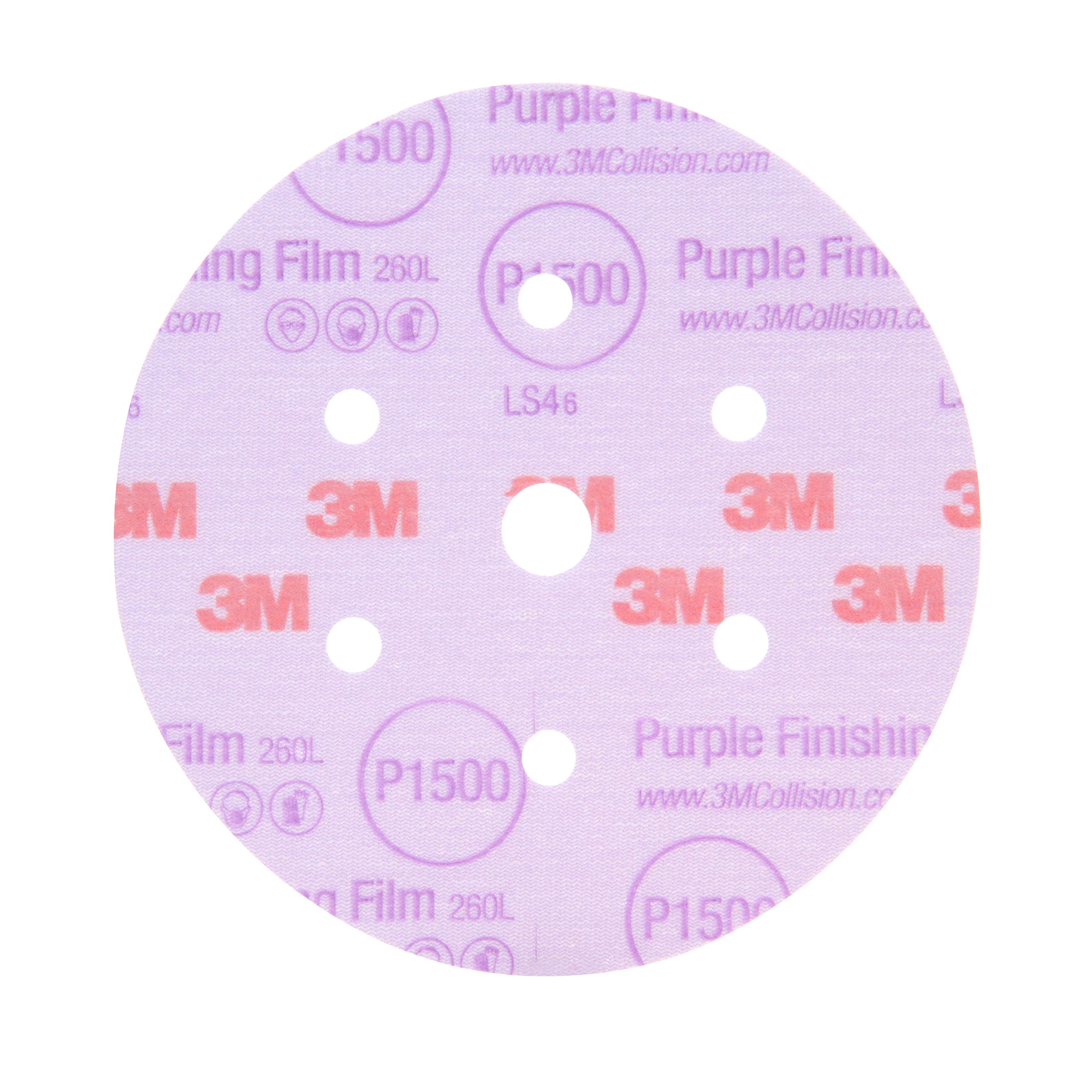 3M 30371 Hookit Purple 3'' P600 Grit Finishing Film Disc
