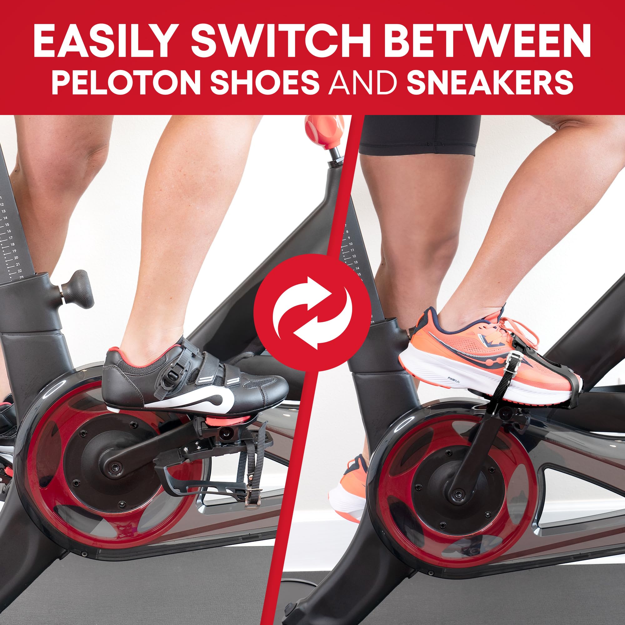 TrubliFit Dual Function Toe Cages - Convert Pedals to Toe Cages or Delta Cleats - Compatible with Peloton Bike & Bike+ - Aluminum