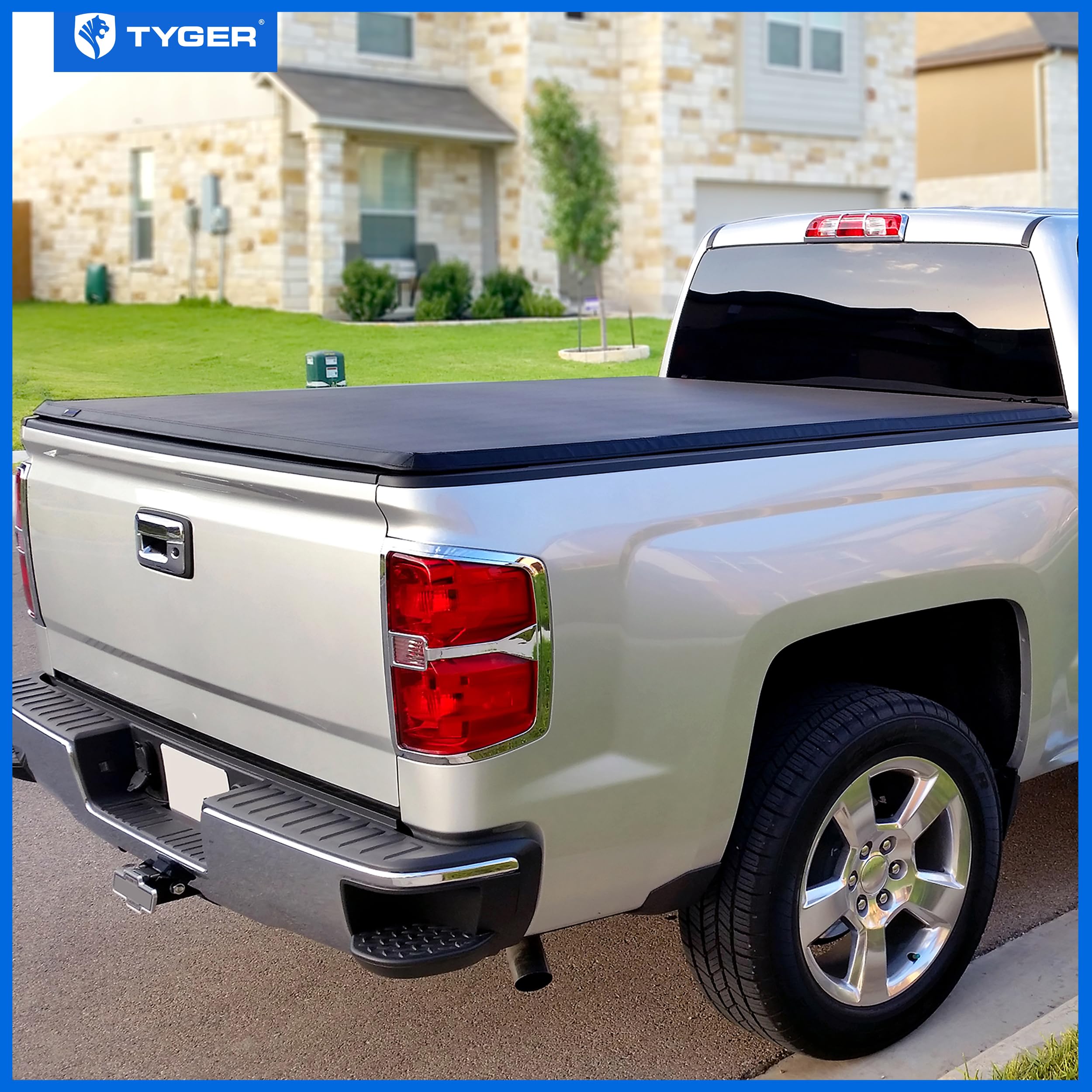Tyger Auto T3 Soft Tri-Fold Truck Bed Tonneau Cover Compatible With 2014-2018 Chevy Silverado Gmc Sierra 1500; 2019 Ld / Limited