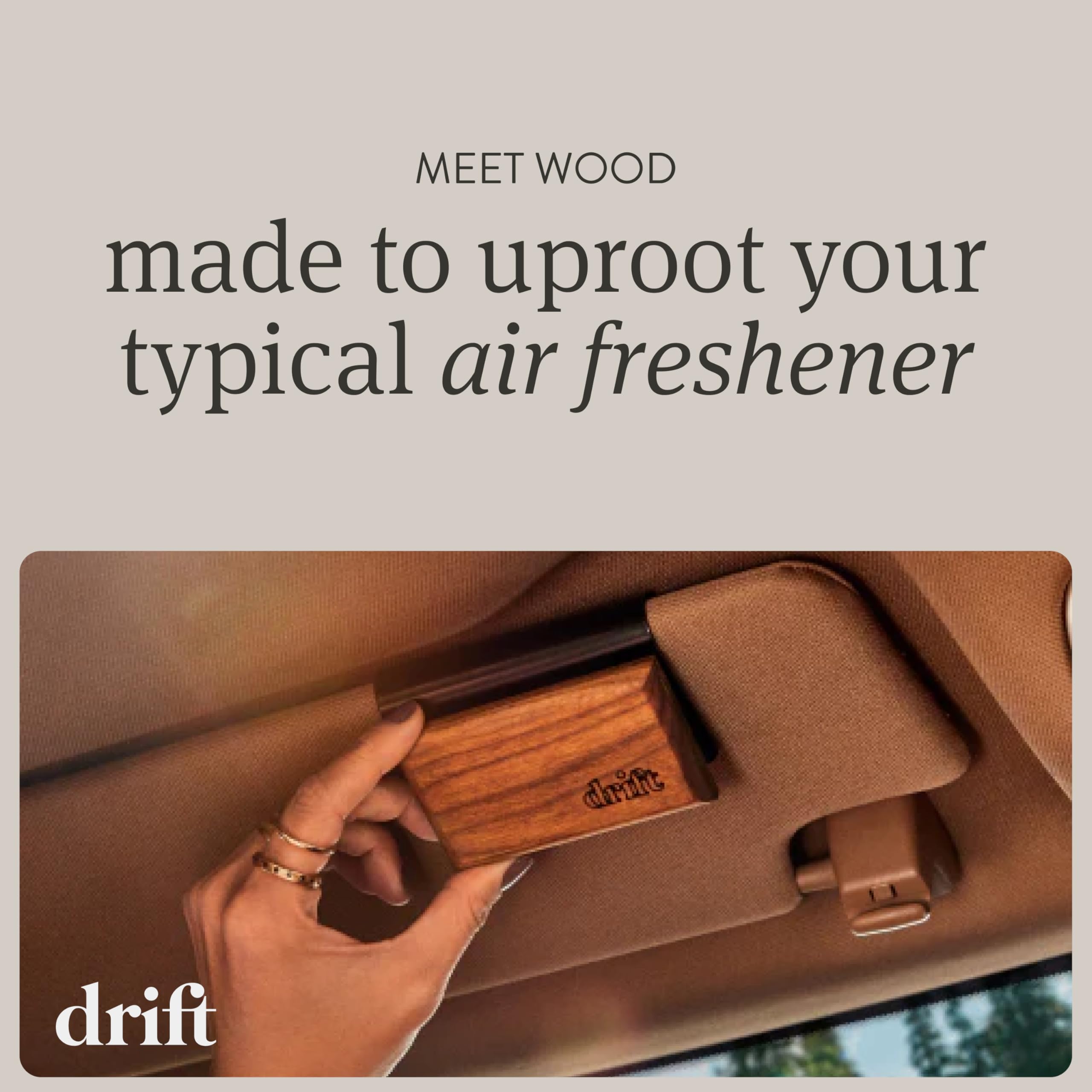 Drift Car Air Freshener - Pine Scent - 3.39 oz - Long Lasting Odor Eliminator - Clean Ingredients - Metal Clip - WD-PINE-SK-AMZ