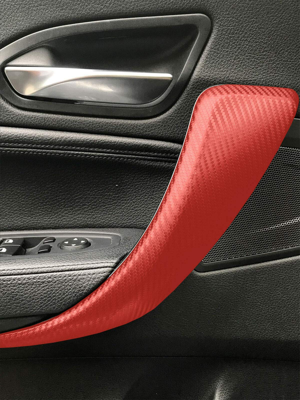 Lzlrun 3D Red Carbon Fiber Vinyl Wrap - Outdoor Rated For Automotive Use - 1.5Ft X 5Ft Knife + Hand Tool